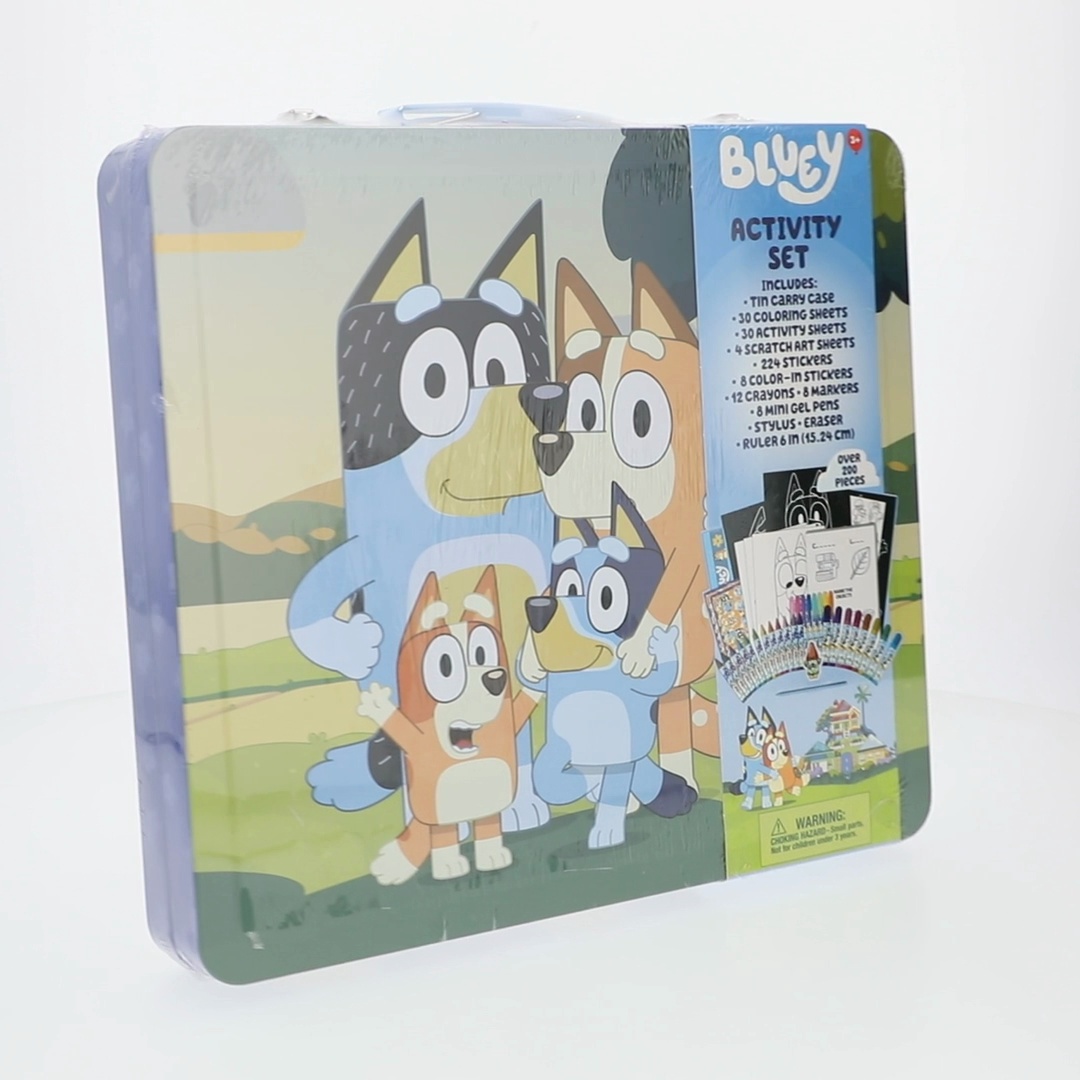 Bluey Deluxe Art Set with Metal Carrying Case for Kids Over 200
