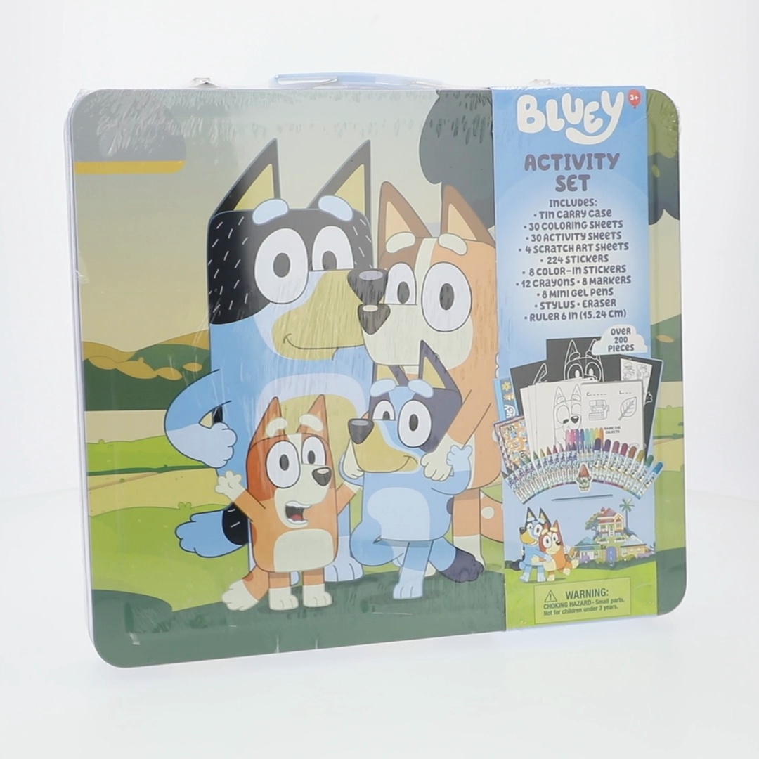 Bluey Deluxe Art Set with Metal Carrying Case for Kids Over 200