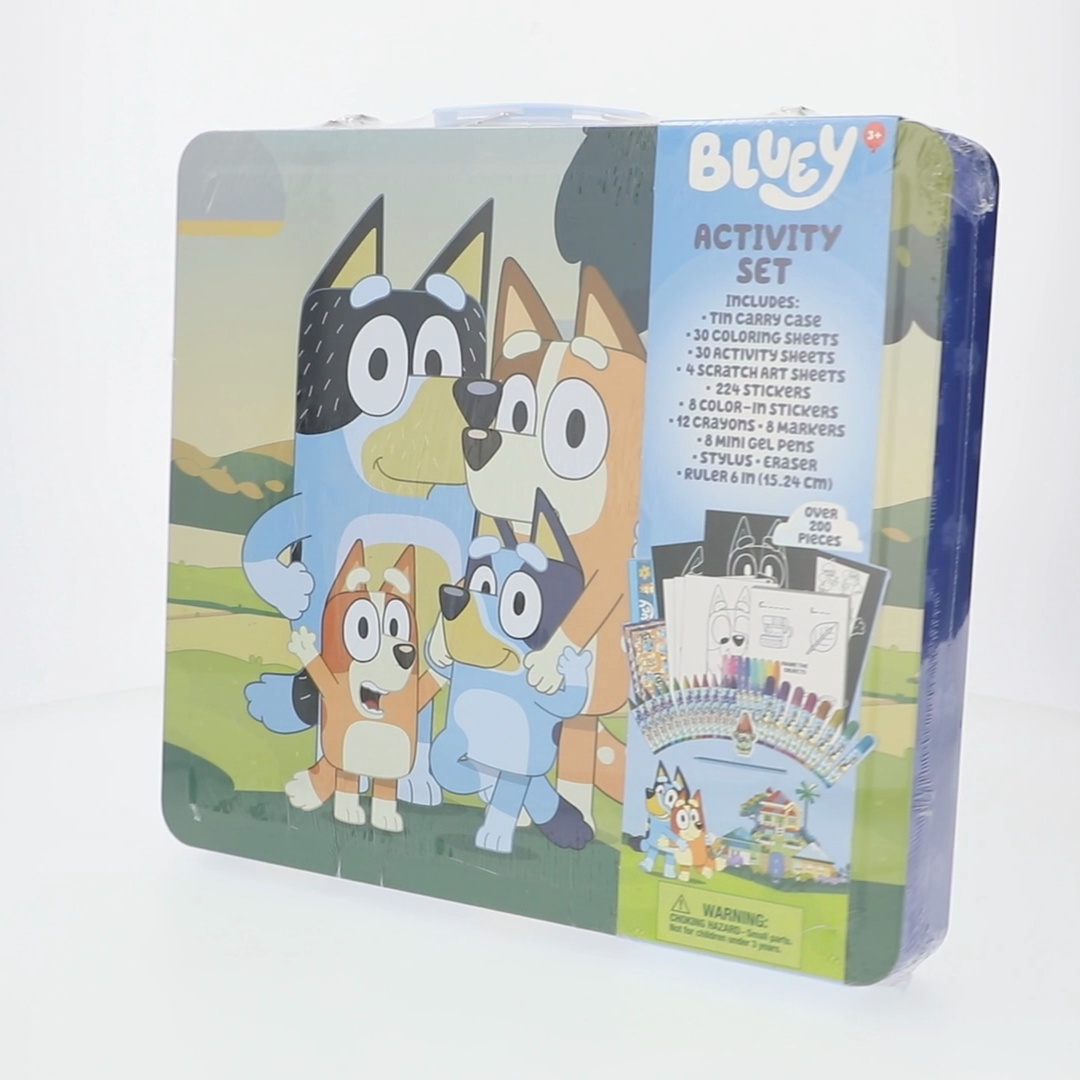 Bluey Deluxe Art Set with Metal Carrying Case for Kids Over 200