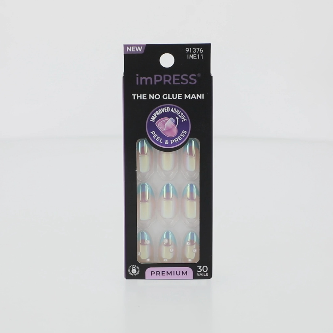 imPRESS, Premium Press On Nails, No Glue Needed, Blue French Tip