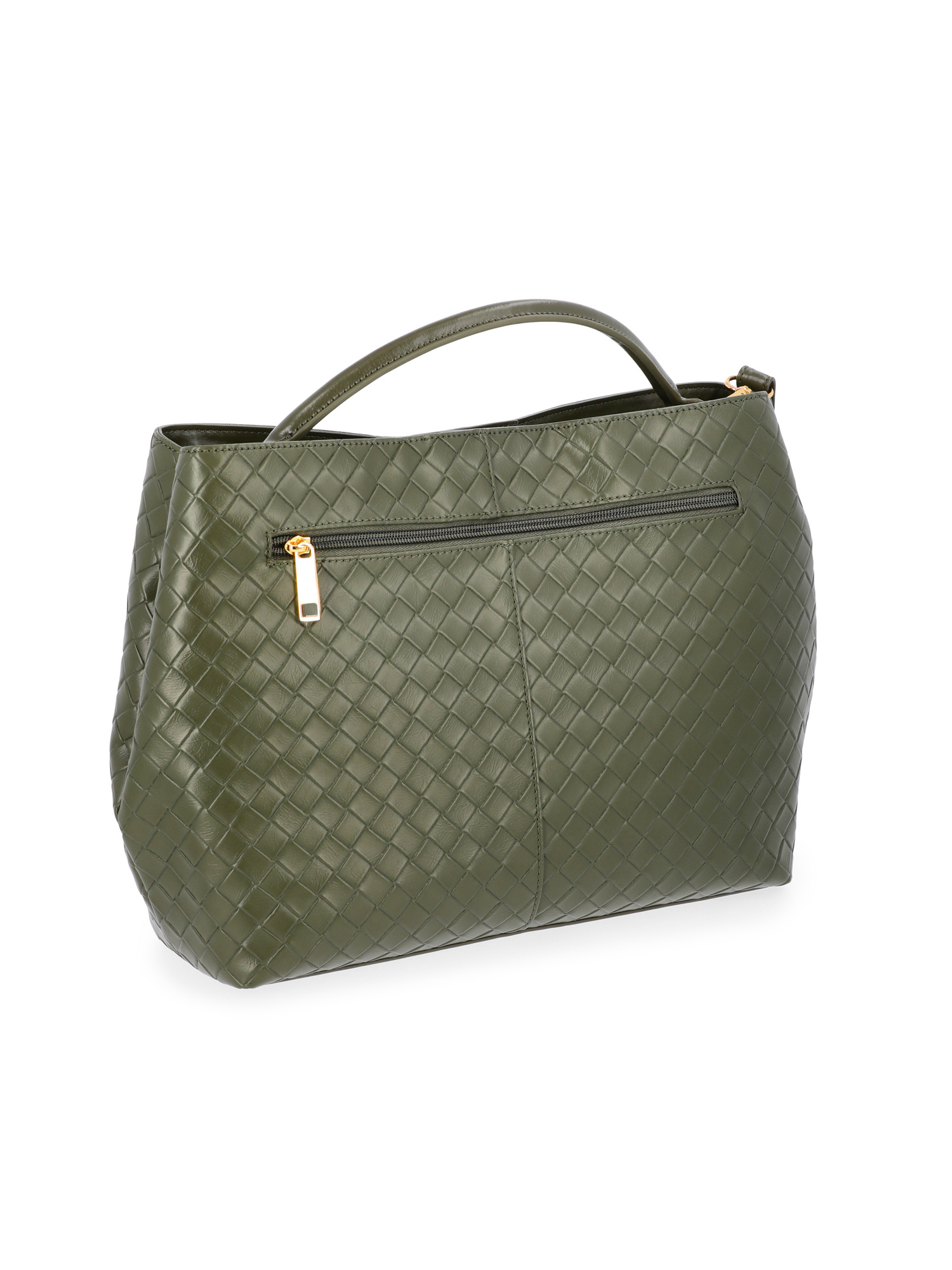 Time and Tru Women's Hazel Satchel Bag Handbag, Dark Olive