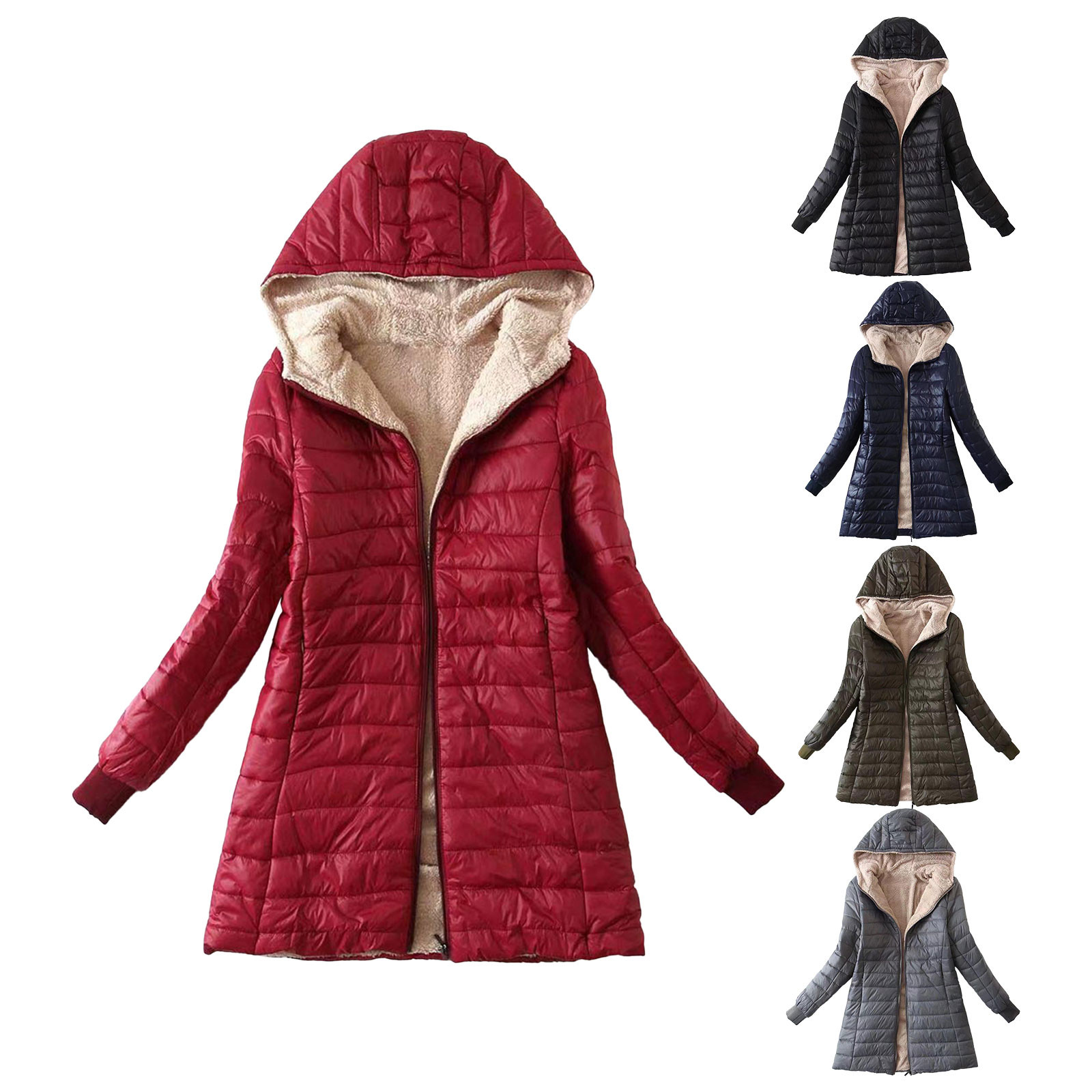 thumbnail video image 2 of Clothing!Loose down jacketsLightweight and warm outerwearWomen'S Long Down Jacket Plus Size Down Jacket Cotton Jacket Lightweight Down Jacket with Hooded Winter JacketLoose down jackets, 2 of 7