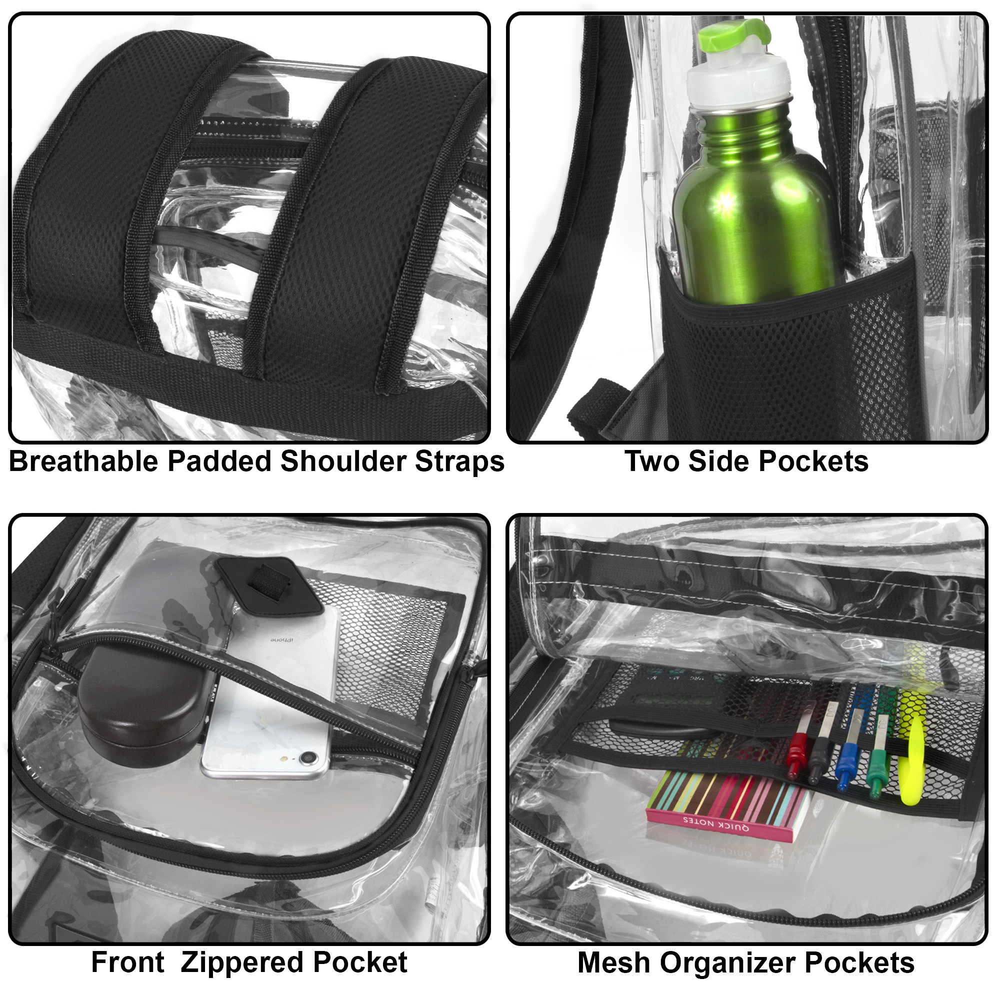 thumbnail video image 2 of Trailmaker Clear Backpack, Black, 2 of 8