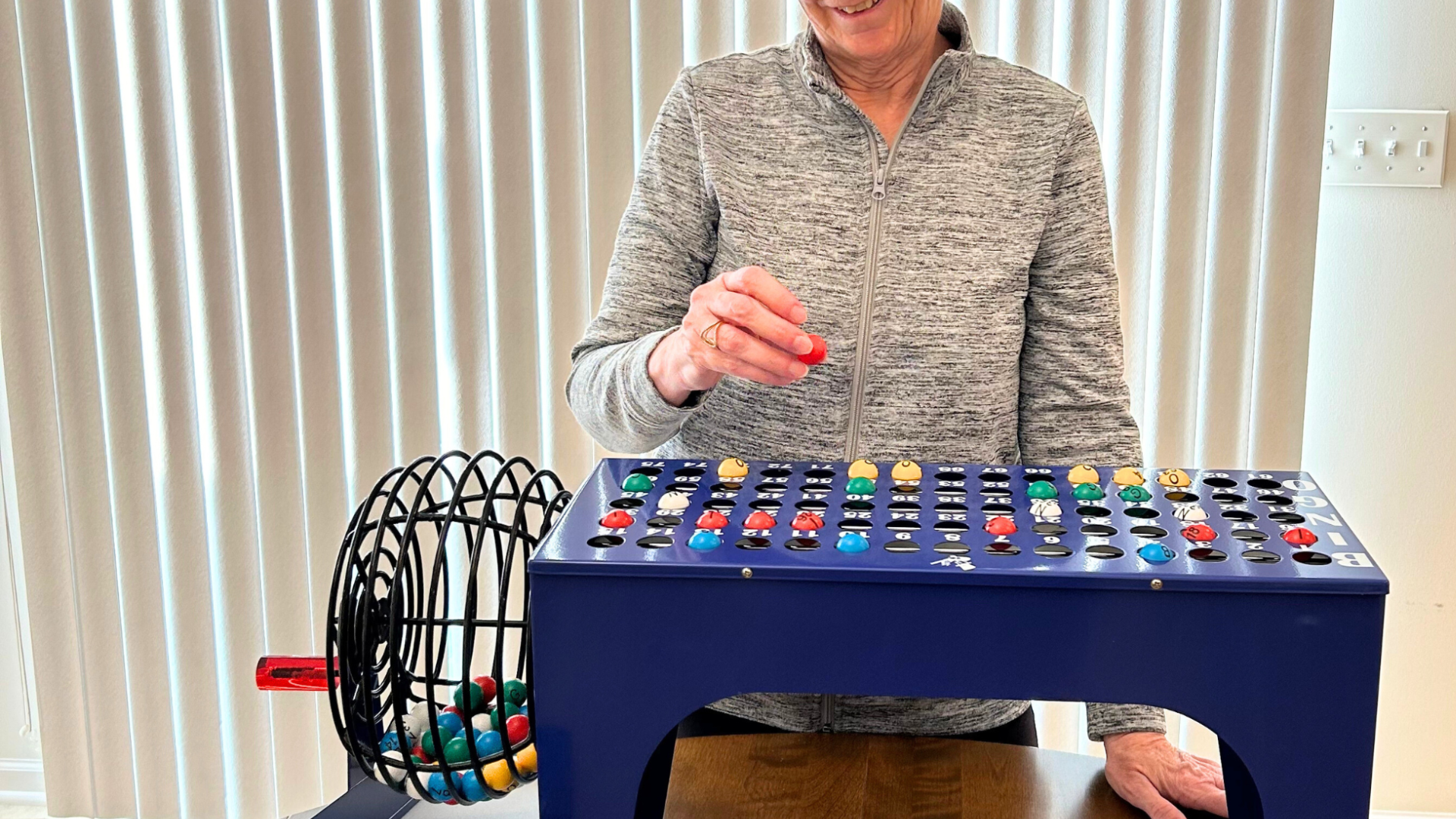 thumbnail video image 2 of MR CHIPS Bingo Game Deluxe - Bingo Game Set with Cage, 7/8 Inch Bingo Balls and Bingo Master Board | All-in-One Table Top Professional Bingo Game Machine, 2 of 9