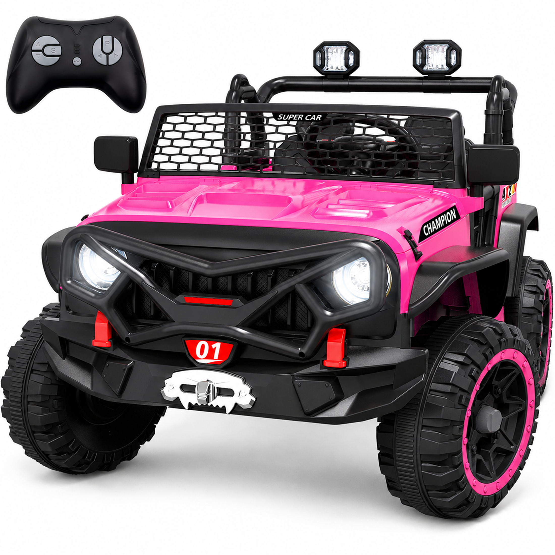 thumbnail video image 2 of 24V 2 Seater Ride on Toys for Kids, Powered Ride on Car with Remote Control, 4 Wheel Suspension, Bluetooth, Music, LED, Dual 200W Motors, Soft Start, Electric Car for Big Kids Girls Boys 3-8, Pink, 2 of 9