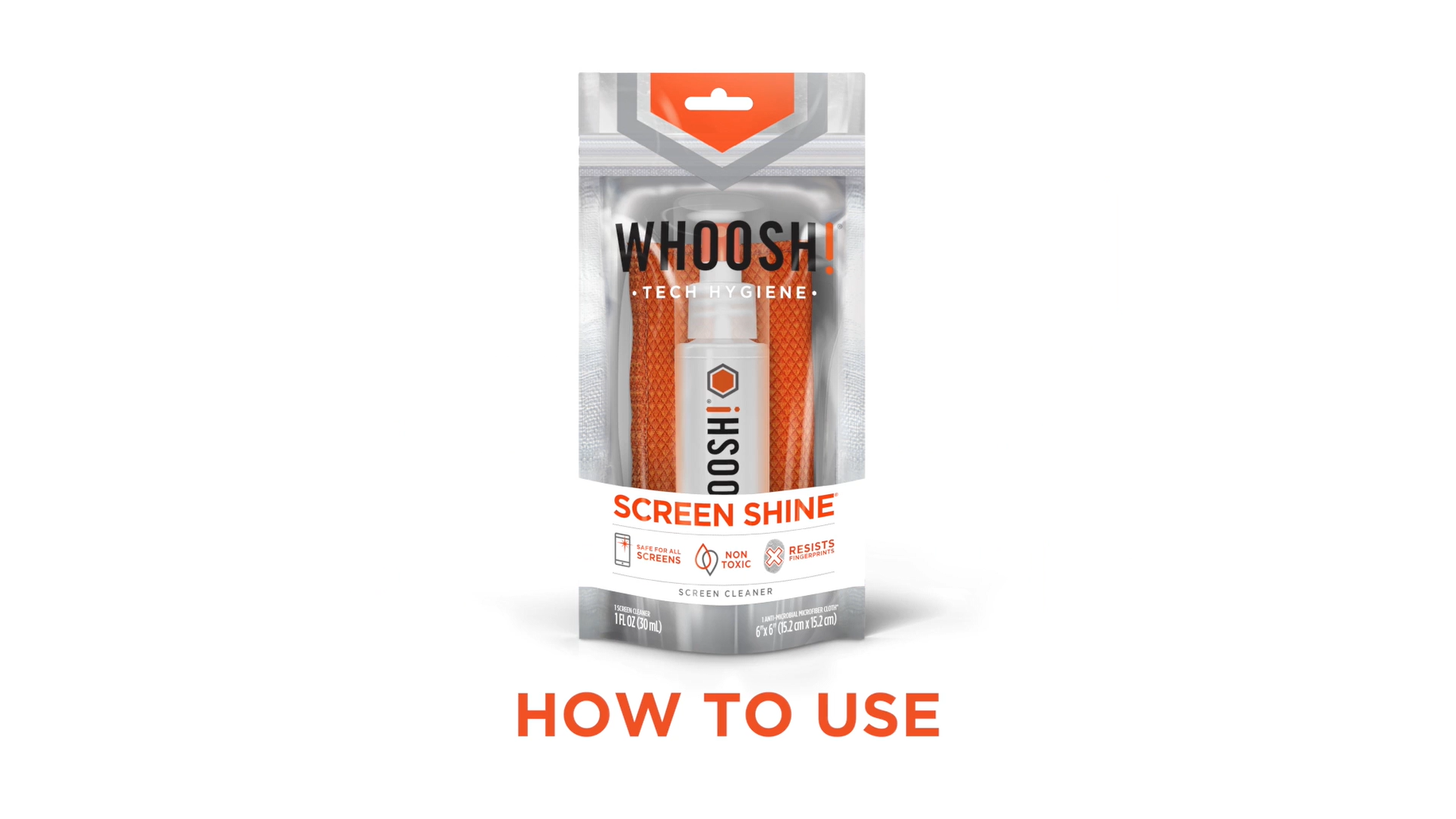 thumbnail video image 2 of WHOOSH! Glasses Cleaner Spray - 1 fl oz + 1 Microfiber Cloth – Travel Size Screen Cleaner for Laptop, MacBook, Phone, iPad, Car Display, Eyeglasses, Sunglasses, Sports Goggles, Whiteboards, 2 of 10