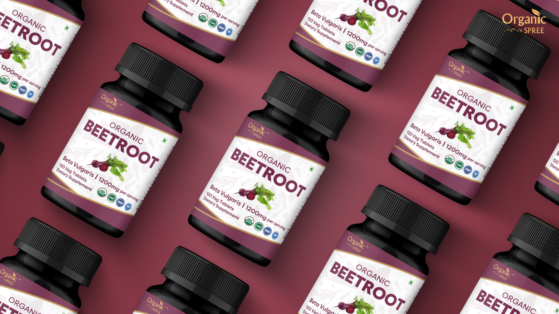 thumbnail video image 2 of ORGANIC SPREE Beetroot 120 Tablets | Beta Vulgaris (Beetroot) | USDA Organic Certified, 2 of 8