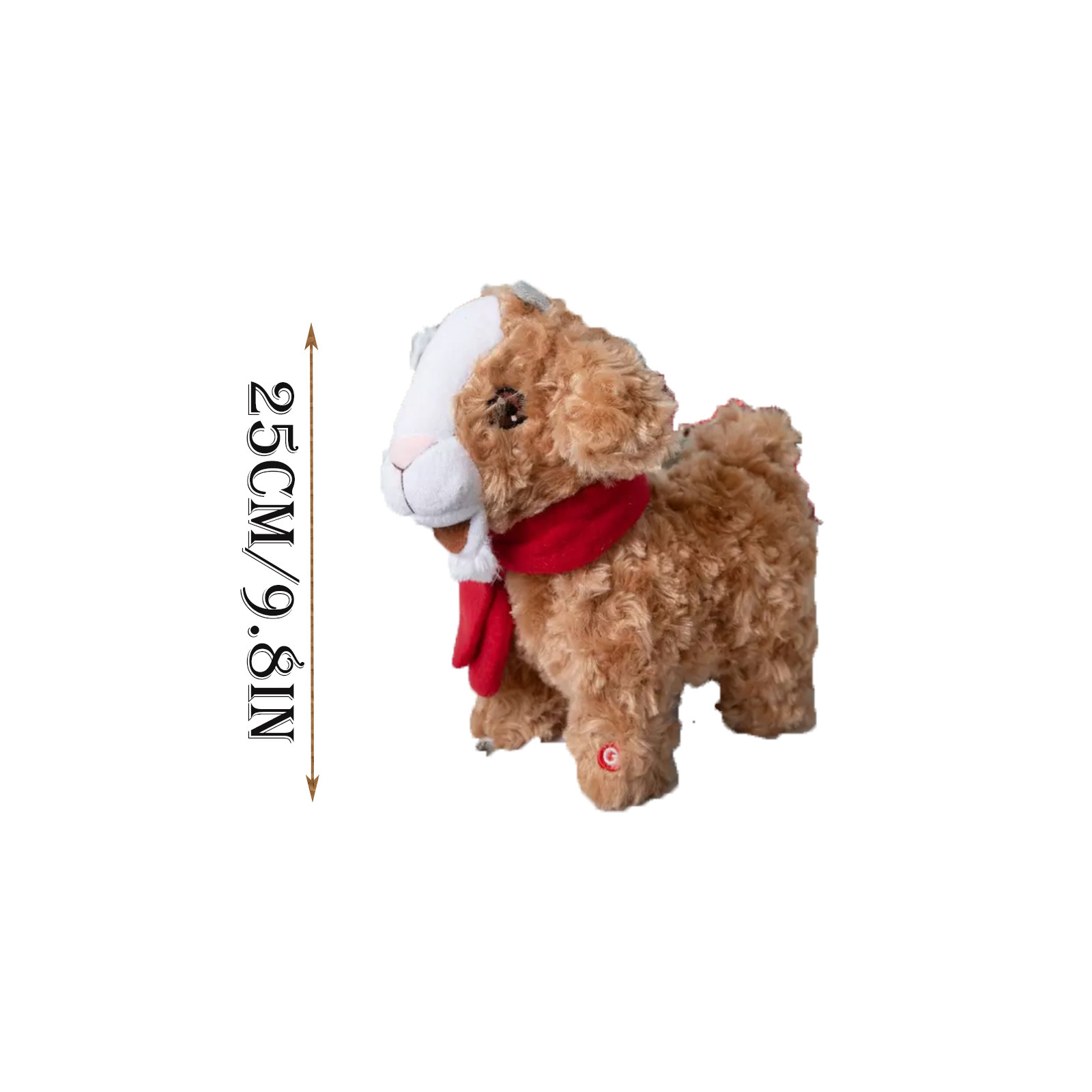thumbnail video image 2 of Christmas Animated Plush Goat - 9.8Inch Battery Operated Stuffed Animal with Red Scarf, Festive Holiday Motion Toy, 2 of 7