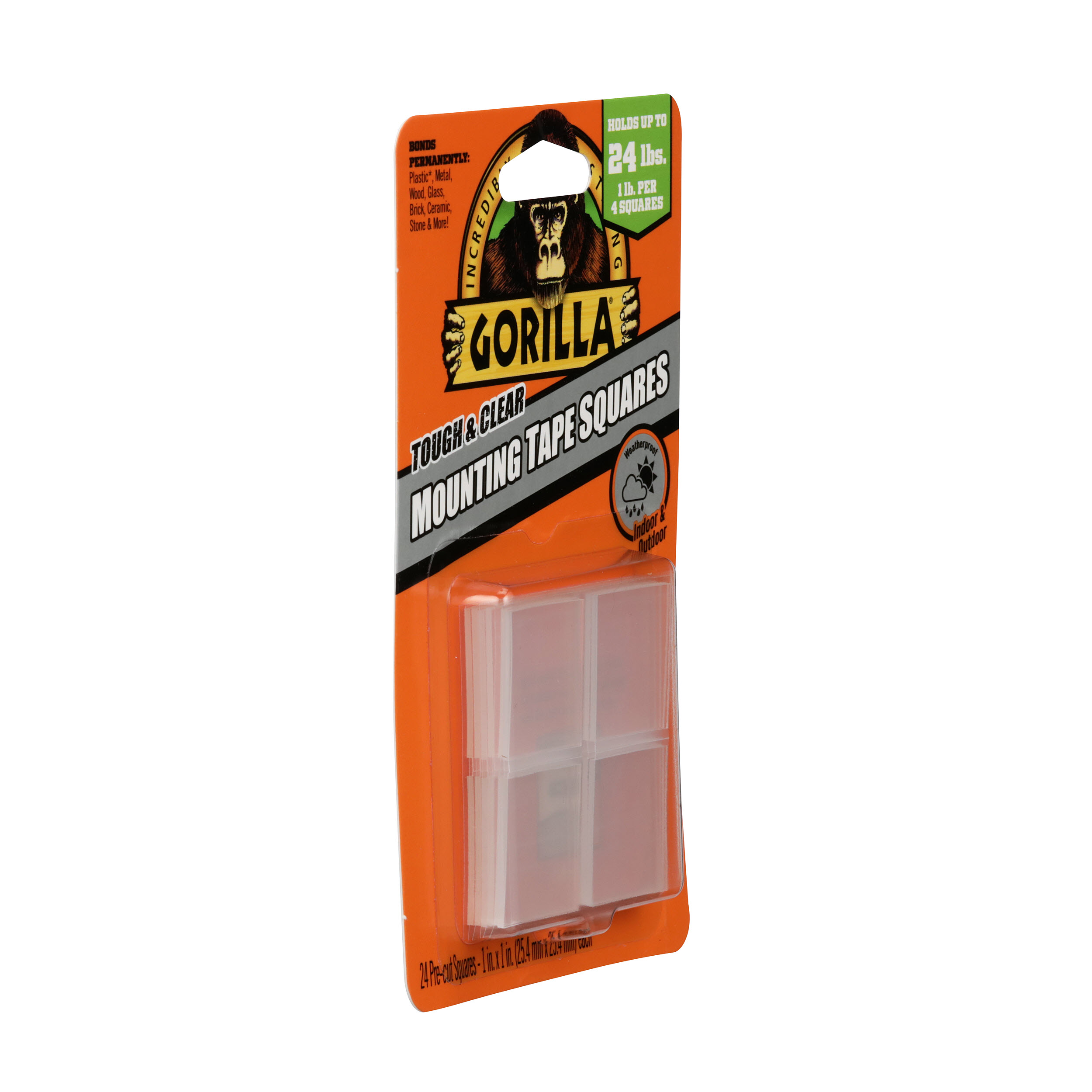 Gorilla Tough & Clear Double Sided Tape Squares 24 1 Pre-Cut Mounting  Squares Clear (Pack of 1) 1 - Pack Squares