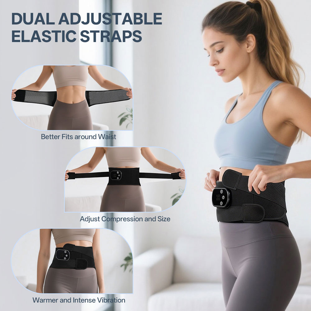 thumbnail video image 2 of Neidga Cordless Heated Back Massager with 3 Vibration & 3 Heat, Adjustable Lumbar Support Belt with Herbal Pocket, Rechargeable for Men Women, 2 of 12