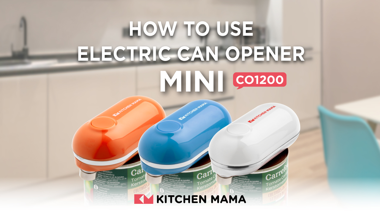 thumbnail video image 3 of Kitchen Mama Mini Electric Can Opener, Red, 3 of 7
