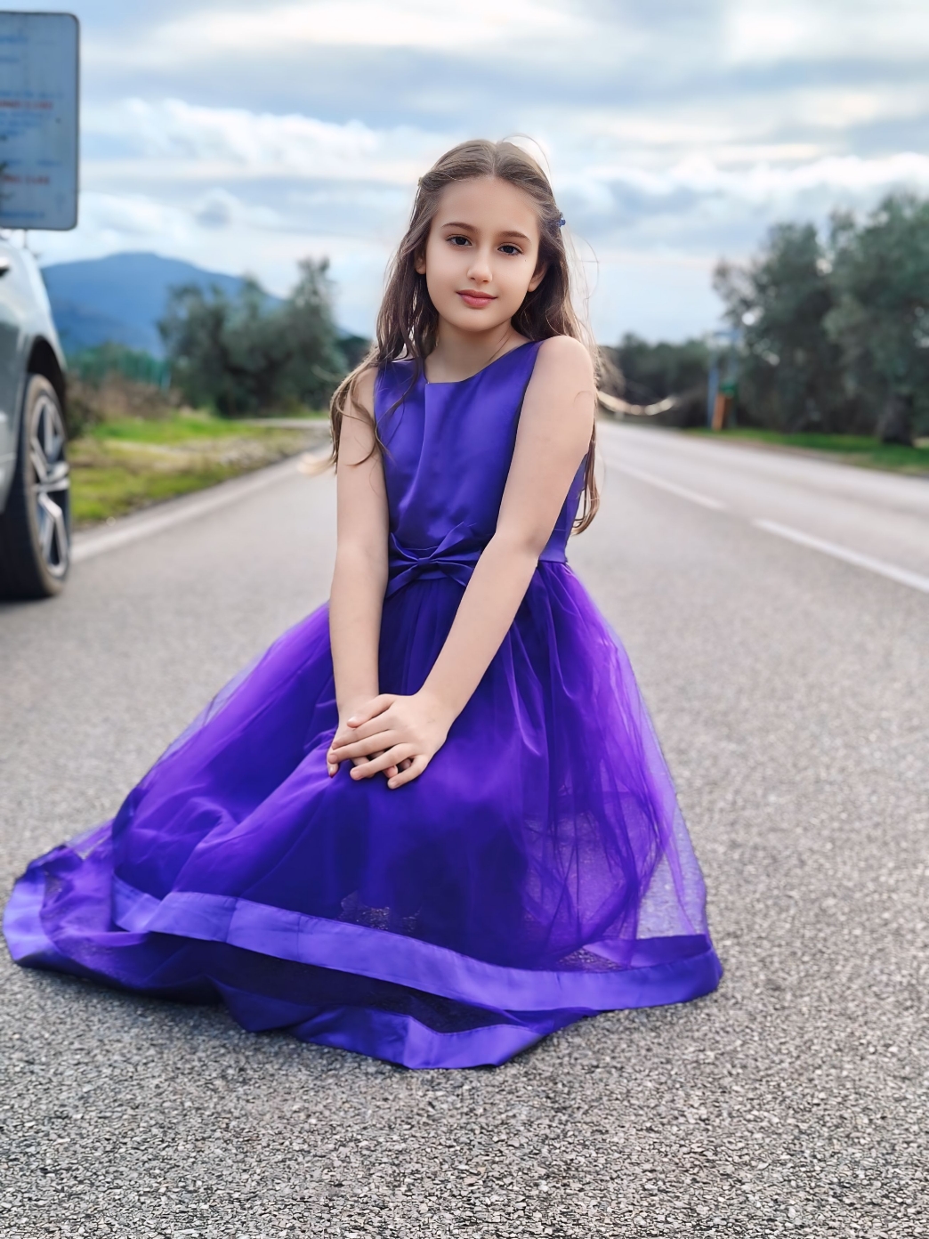 thumbnail video image 2 of Flower Girls Dress Violet Purple Princess Wedding Vintage Formal 7 Years, 2 of 2