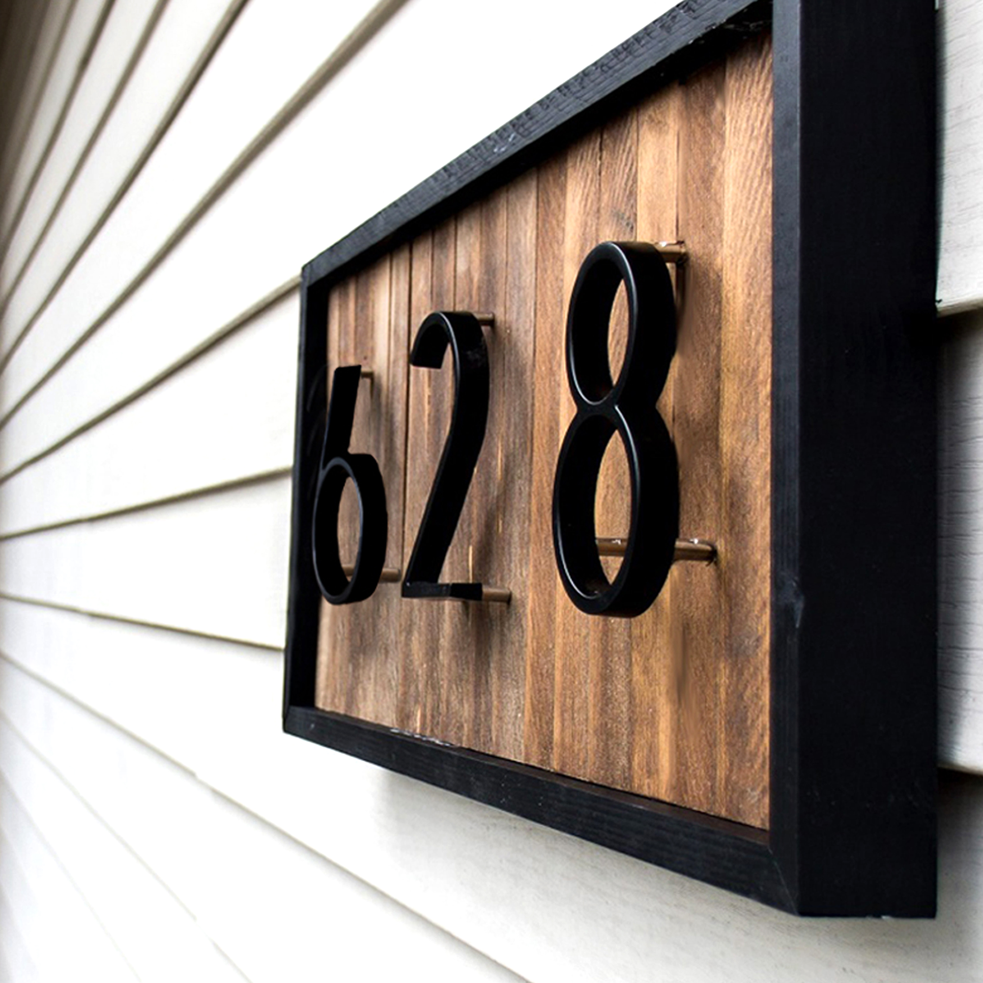 thumbnail video image 2 of HASWARE 5 inch (12.5 cm) Floating House Number Apartment Door Numbers Mailbox Address Sign, Aluminum Alloy (C, Black), 2 of 7