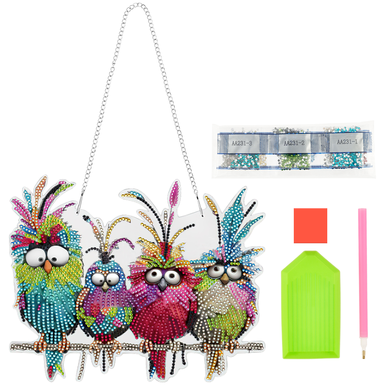 thumbnail video image 2 of Diamond Art Hanging Kit DIY Diamond Art Painting Double Sided Diamond Art Craft Kit Easy Hanging Diamond Art Painting Diamond Art Ornament for Living Room Bedroom, 2 of 12