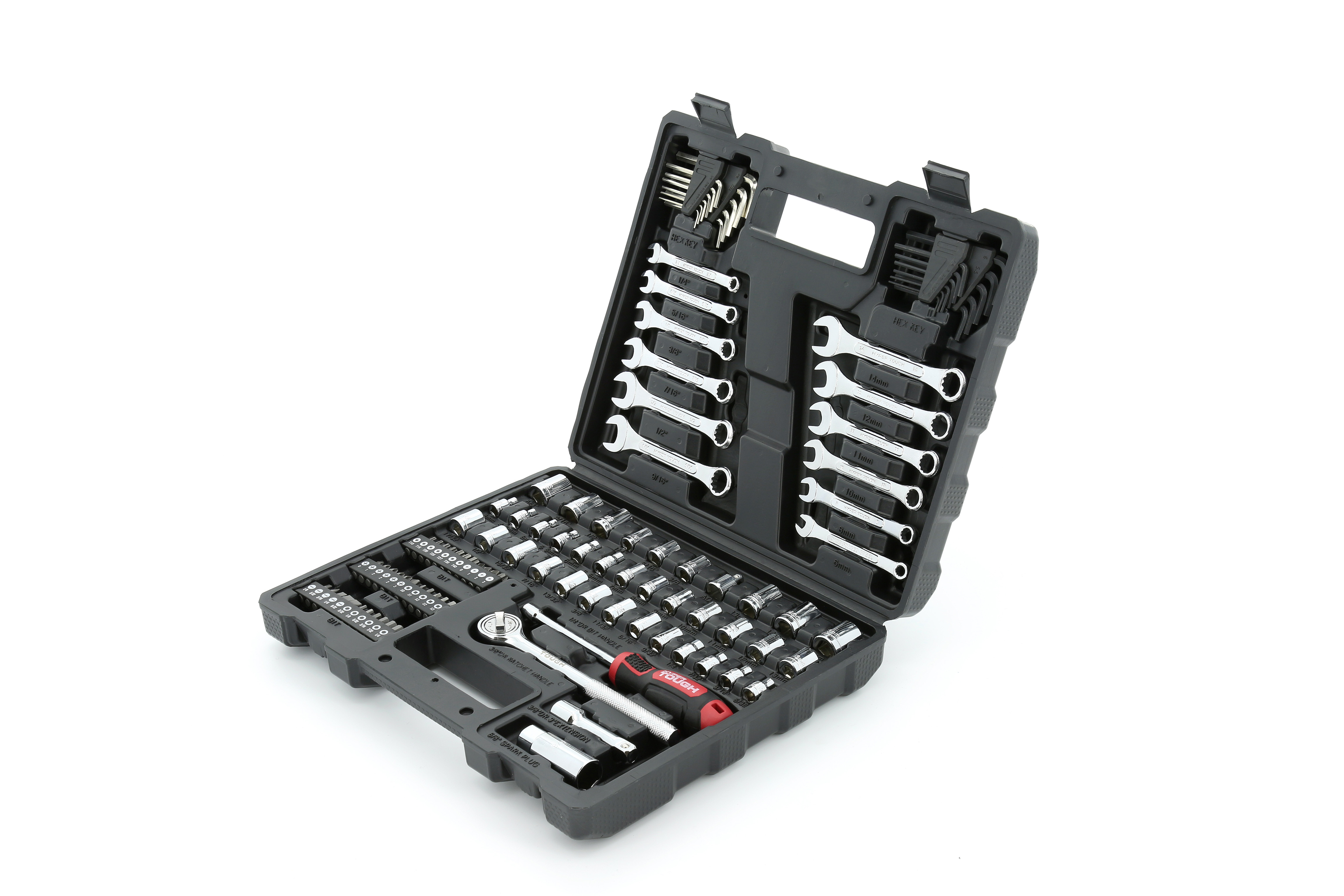 HYHY セット Hyper Tough 113 Piece Mechanics Tool Set, 1/4 and 3/8 Inch