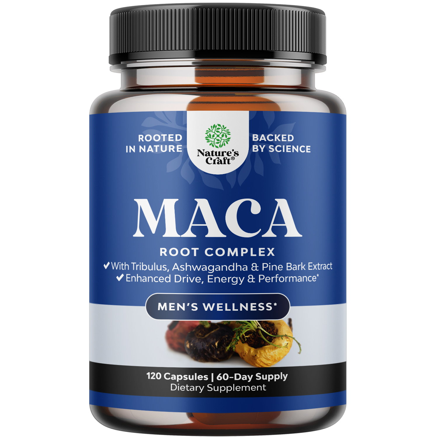 thumbnail video image 2 of Potent Black Maca Root Capsules for Men - Herbal Wellness Supplement with Siberian Ginseng Ashwagandha and Black Maca Root - Men’s Wellness Supplement to Support General Health - 120 Count, 2 of 10