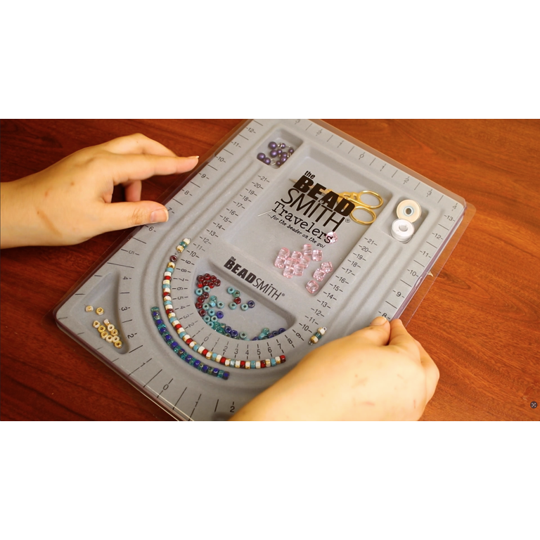 The Beadsmith Bead Board – Grey Flocked Design Board With 28-Inch U-Channel, 8.5x12 Inches, For Jewelry Making & Crafting