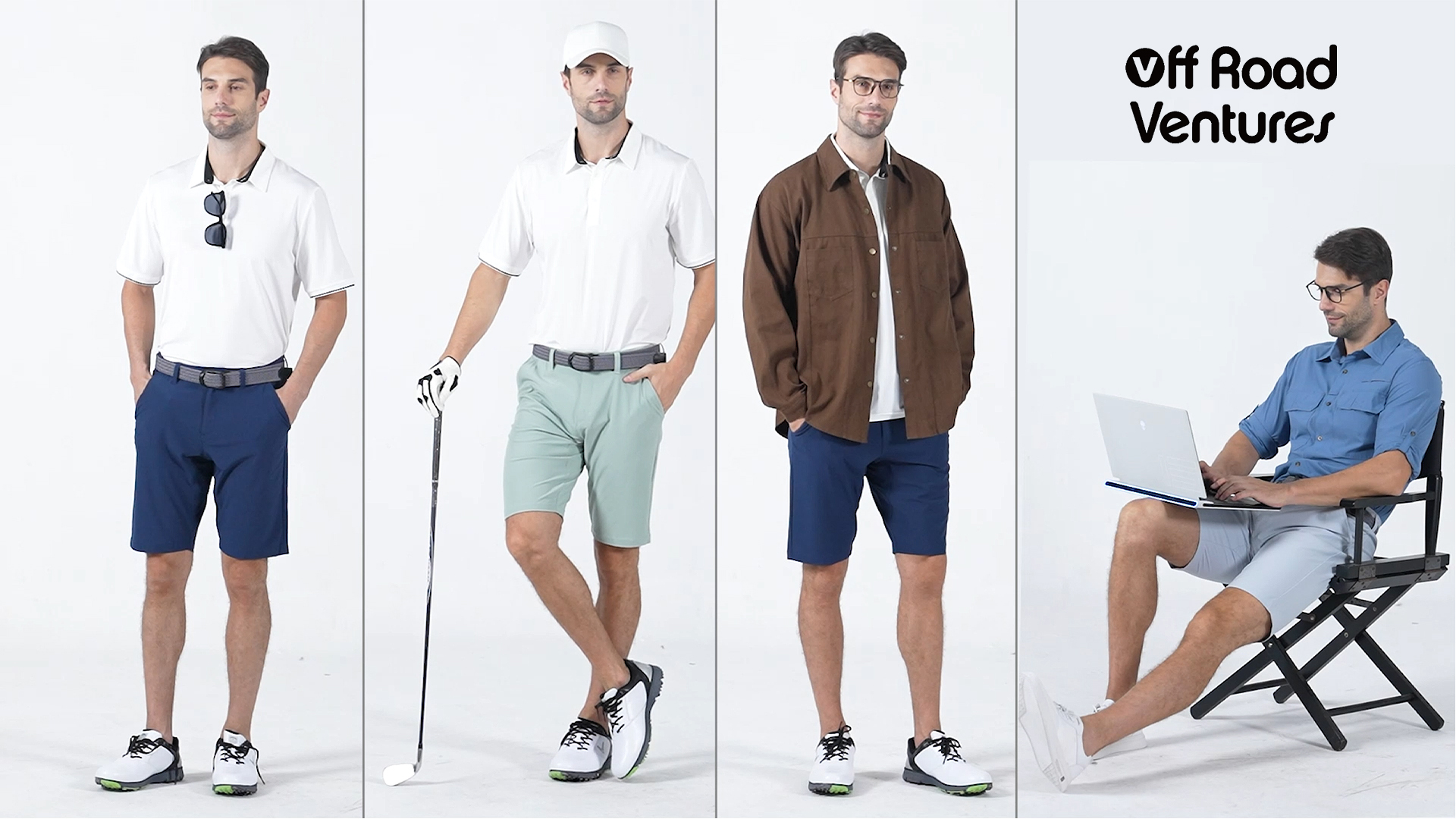 thumbnail video image 2 of Off Road Ventures Mens Golf Shorts 11" Inseam Lightweight Dri Fit Stretch Hiking Shorts With Pocket, 2 of 8