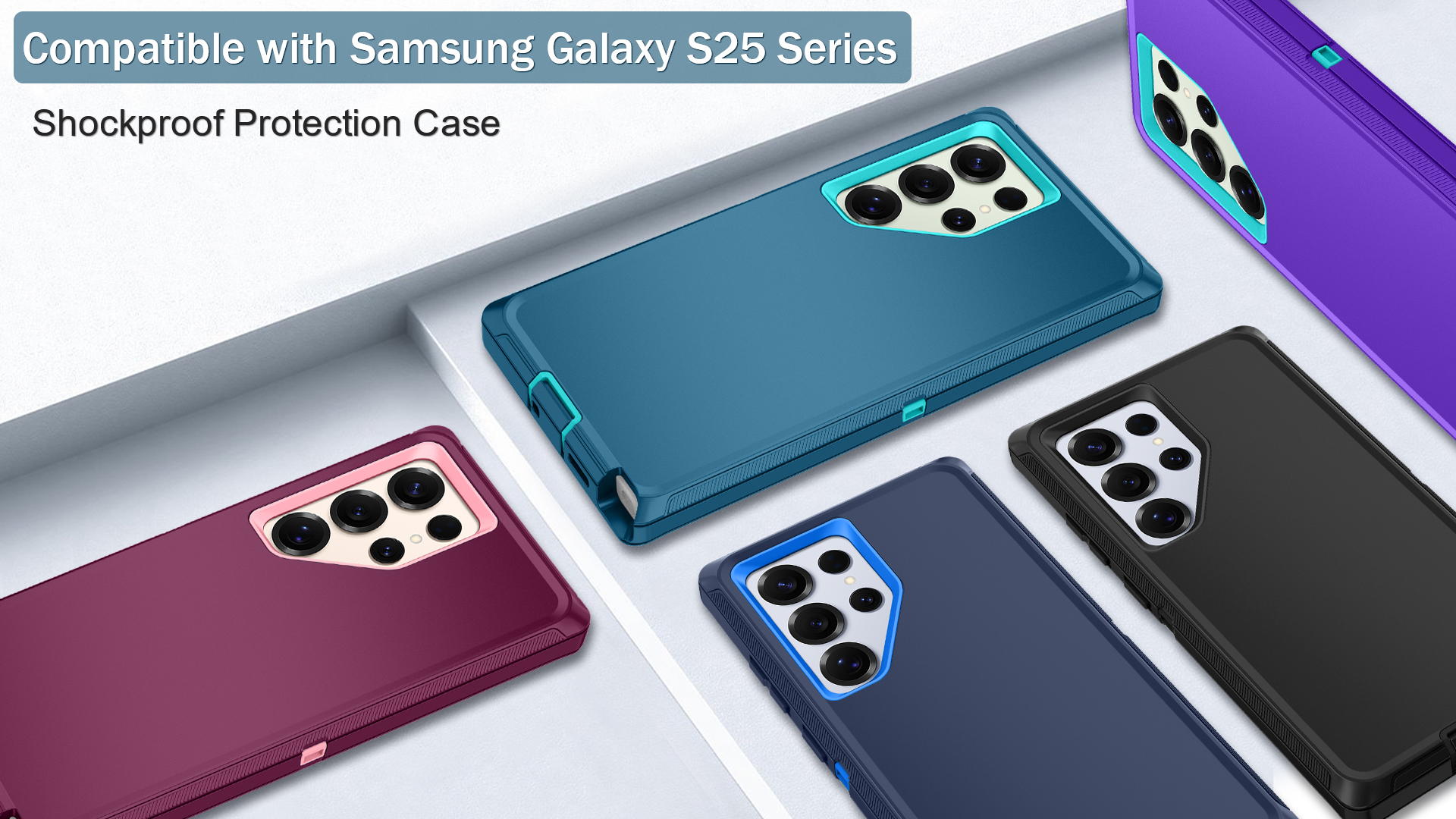 thumbnail video image 2 of Petocase for Samsung Galaxy S25 Ultra Case,3-Layer Super Military Grade Rugged Heavy Shockproof Dropproof 3-Layer Cover Phone Case for Galaxy S25 Ultra,Navy Blue, 2 of 8