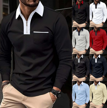 thumbnail video image 2 of Baqcunre Men's Fashion Spring And Autumn Casual Long Sleeve Zipper Solid Color Long Sleeve T Shirt Top,XXL,Mens Shirts,Men'S T-Shirts,Long Sleeve Shirts For Men,Mens Clothes,Mens Fashion,Khaki, 2 of 5