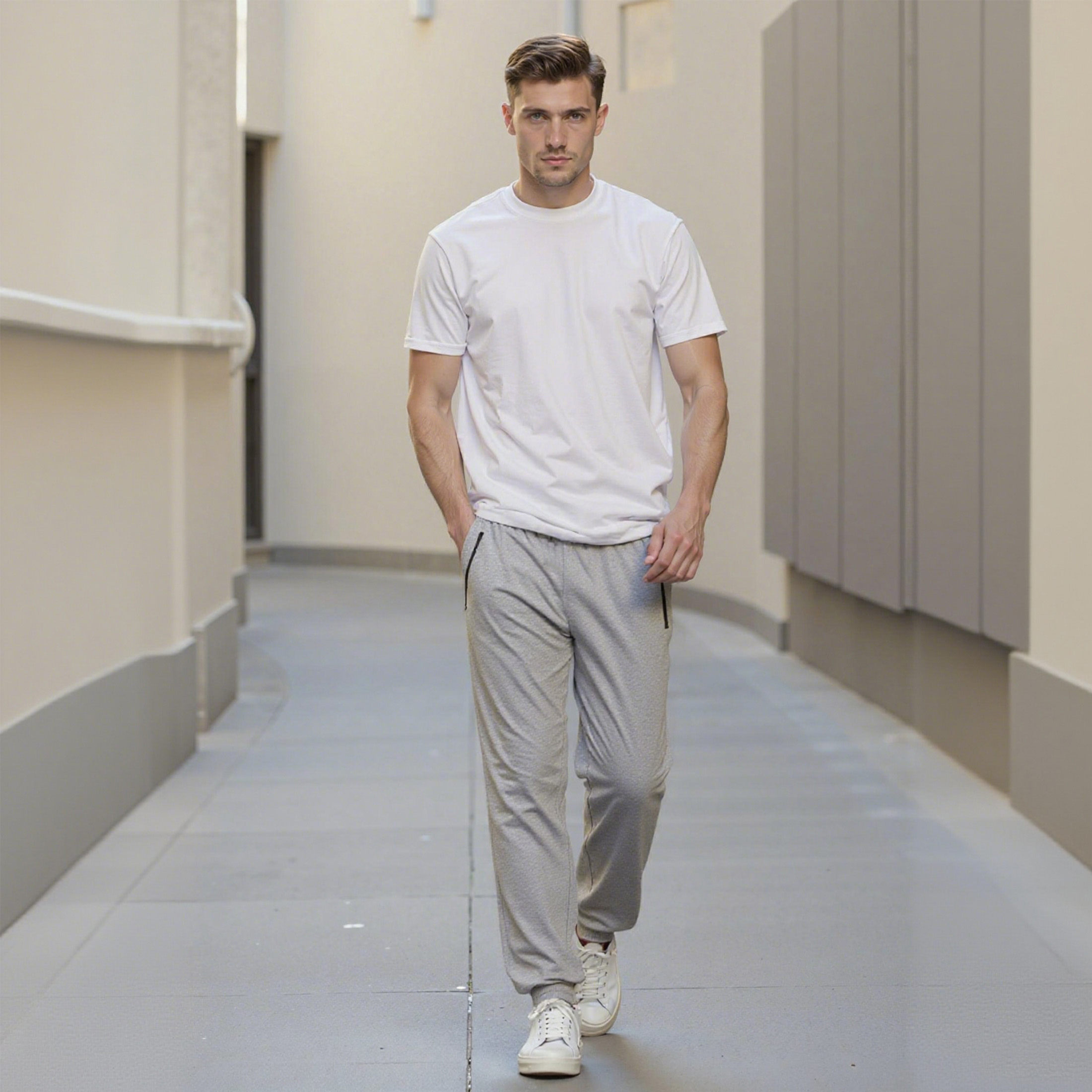 thumbnail video image 2 of RPOVIG 3 Pack Men's Athletic Jogger Workout Running Sweatpants Casual Baggy Pants with Zipper Pocket and Drawstring, 2 of 8