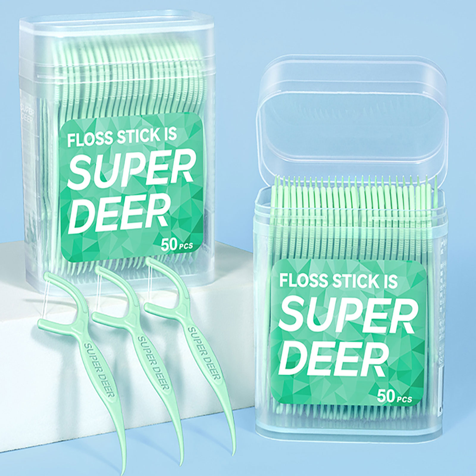 thumbnail video image 2 of Super Deer Floss Picks Fresh Flossers for Teeth Cleaning  100pcs, 2 packs, 2 of 8