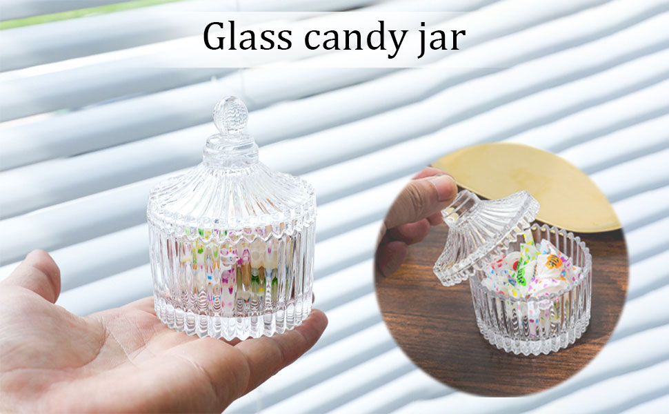 thumbnail video image 2 of Glass Food Storage Containers,Glass Candy Jar Candy Bowl Jars With Lids Jar With Cover Transparent Glass Candy Dish With Lid For Halloween Home Party Wedding Decor, 2 of 6