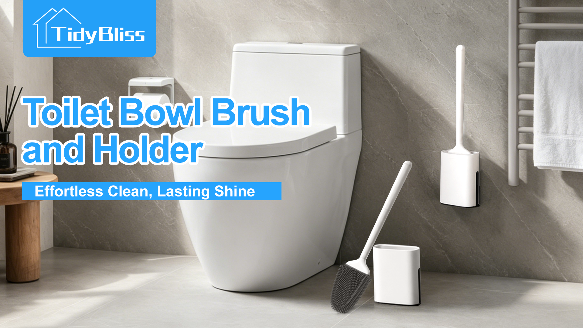 thumbnail video image 2 of TidyBliss Silicone RV Toilet Brush and Holder Set for Camper (White), 2 of 8