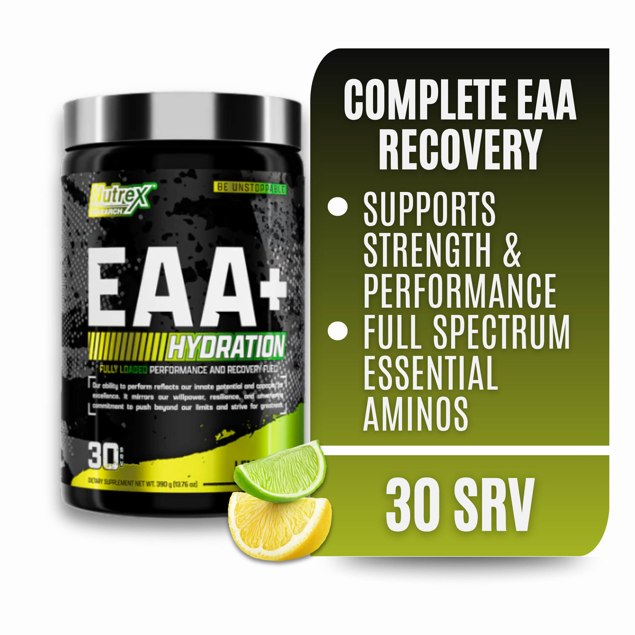 thumbnail video image 2 of Nutrex Research EAA Hydration | EAAs + BCAA Powder | Muscle Recovery, Strength, Endurance | 8G Essential Amino Acids + Electrolytes | Lemon Lime, 2 of 9