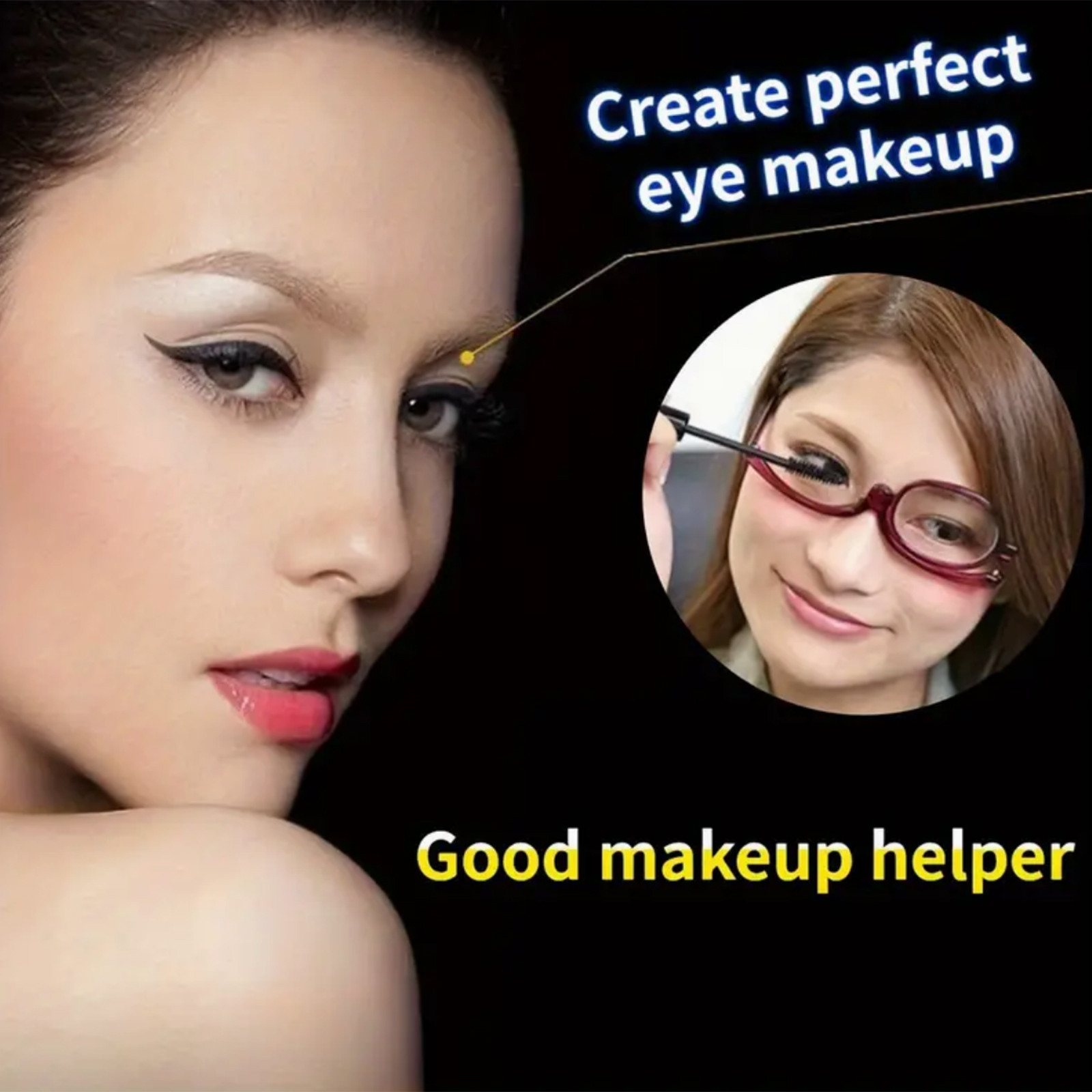 thumbnail video image 2 of Makeup Reading Glasses for Women Round One Eye Rotating Magnifying Cosmetic Readers Make Up Eyeglasses 1.0,Blue, 2 of 10