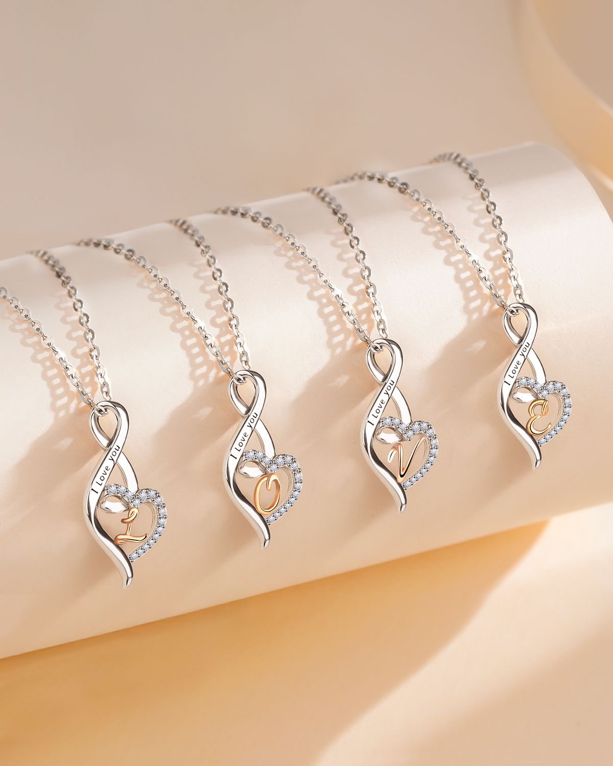 thumbnail video image 2 of Heart Initial Necklace for Women, 925 Sterling Silver Heart Letter F Pendant Necklace Jewelry Gifts for Her Wife Mom Women, 2 of 9