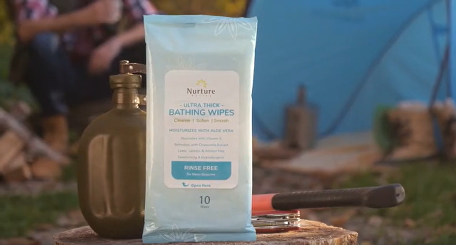 thumbnail video image 2 of Nurture Ultra Thick Adult Body Wipes, 120 Extra Large Disposable Wet Cleansing Cloths with Aloe Vera, No Rinse Bath Wipe for Women, Men & Elderly, 2 of 13