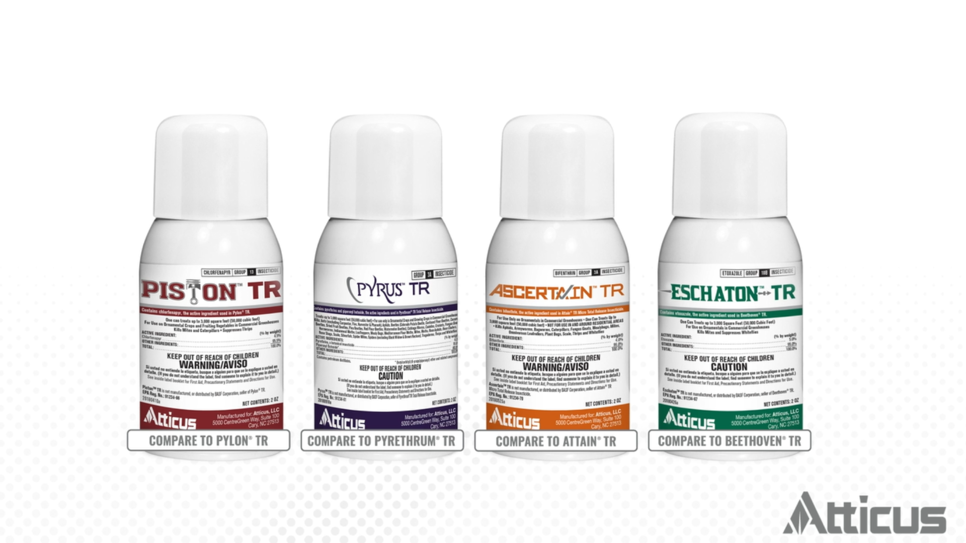 thumbnail video image 2 of Piston TR Greenhouse Fogger by Atticus (Compare to Pylon) (12 Pack) - Total Release Chlorfenapyr Insecticide/Miticide - Controls Mites, Thrips, Caterpillars, and Adult Fungus Gnats, 2 of 8