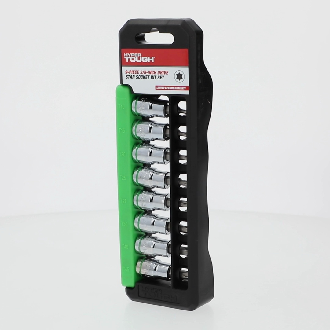 Hyper Tough 9-Piece 3/8-Inch Drive Star Socket Set for Automotive
