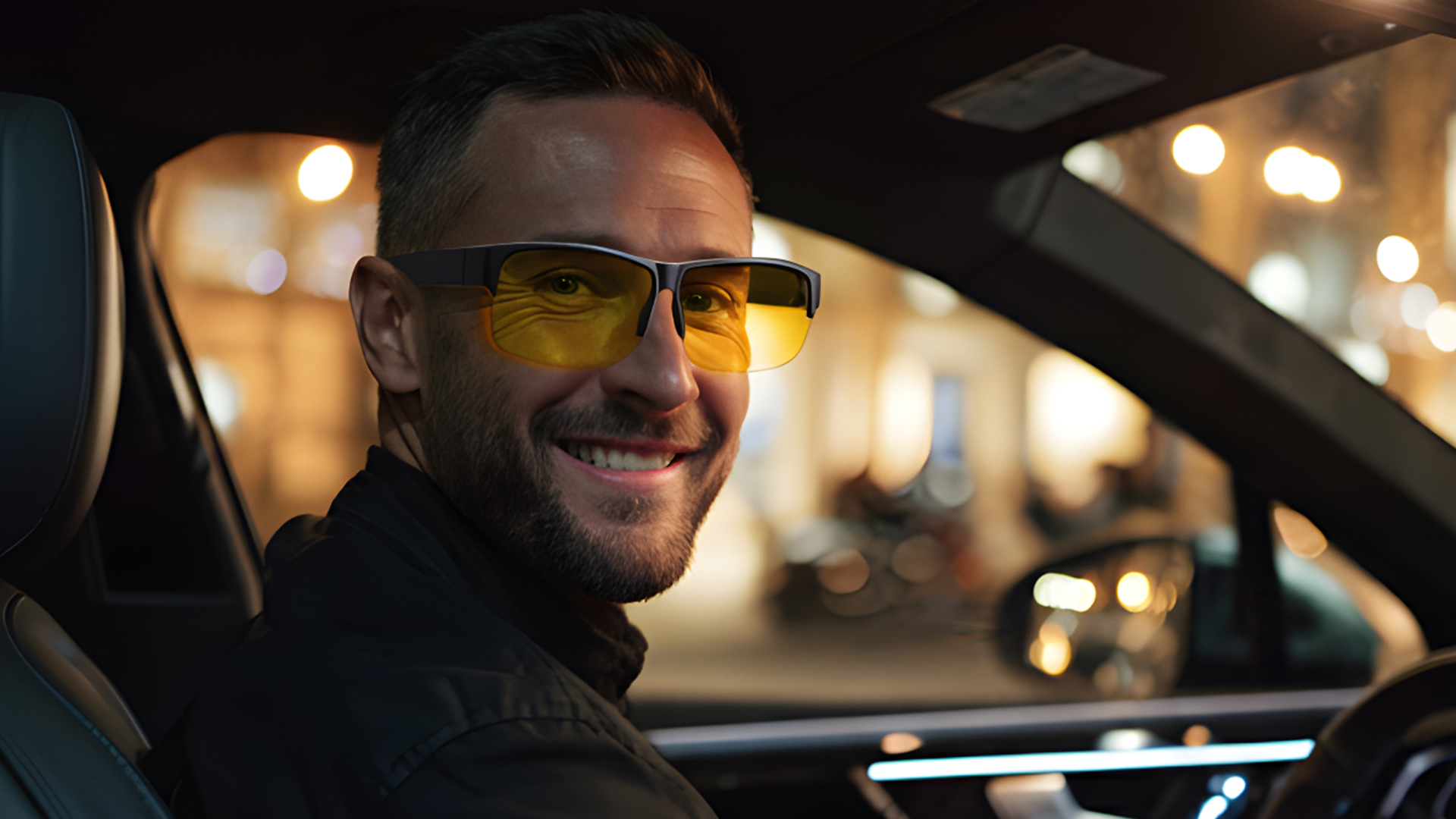 thumbnail video image 2 of TINHAO Night Vision Driving Glasses Fit Over Eyeglasses for Men Women Wear Over Glasses UV Protection, 2 of 7