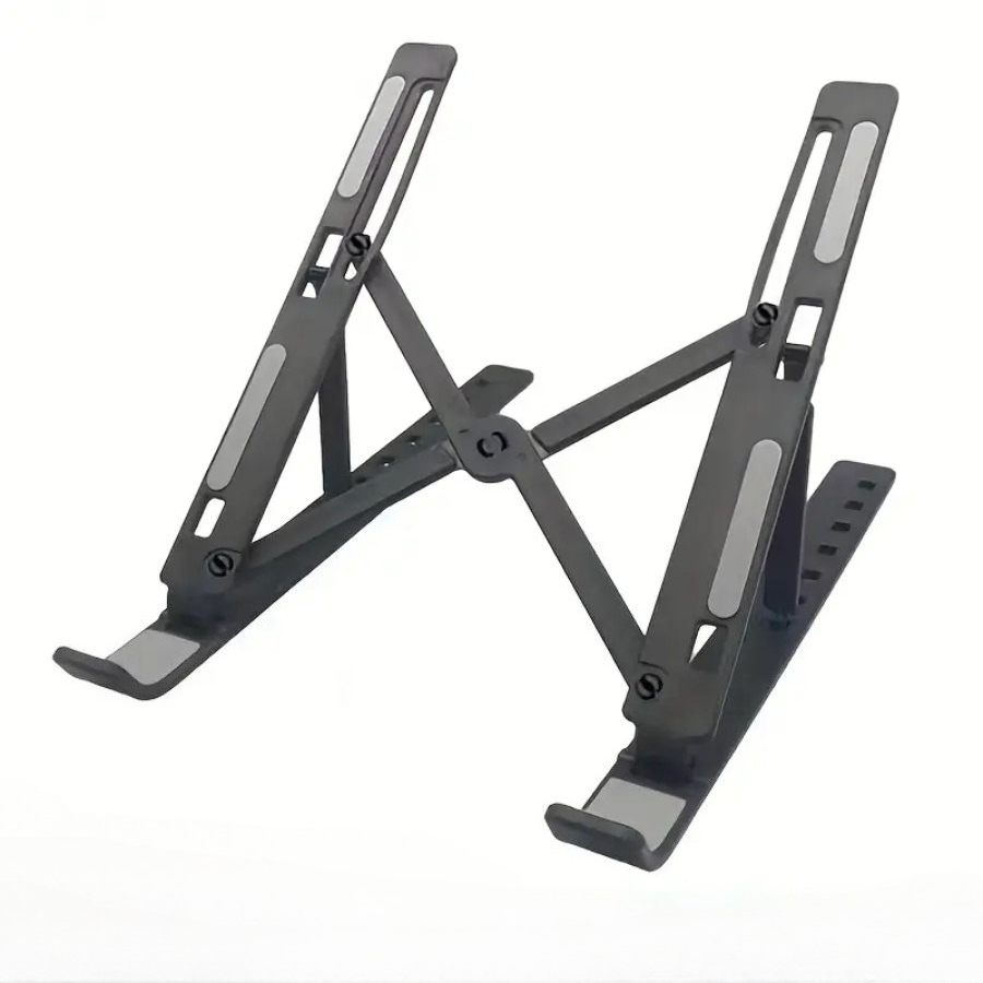 thumbnail video image 2 of Laptop Stand for Desk, Adjustable Laptop Riser ABS+Silicone Foldable Portable Laptop Holder, Ventilated Cooling Notebook Stand for 10-15.6” Laptops, 2 of 9