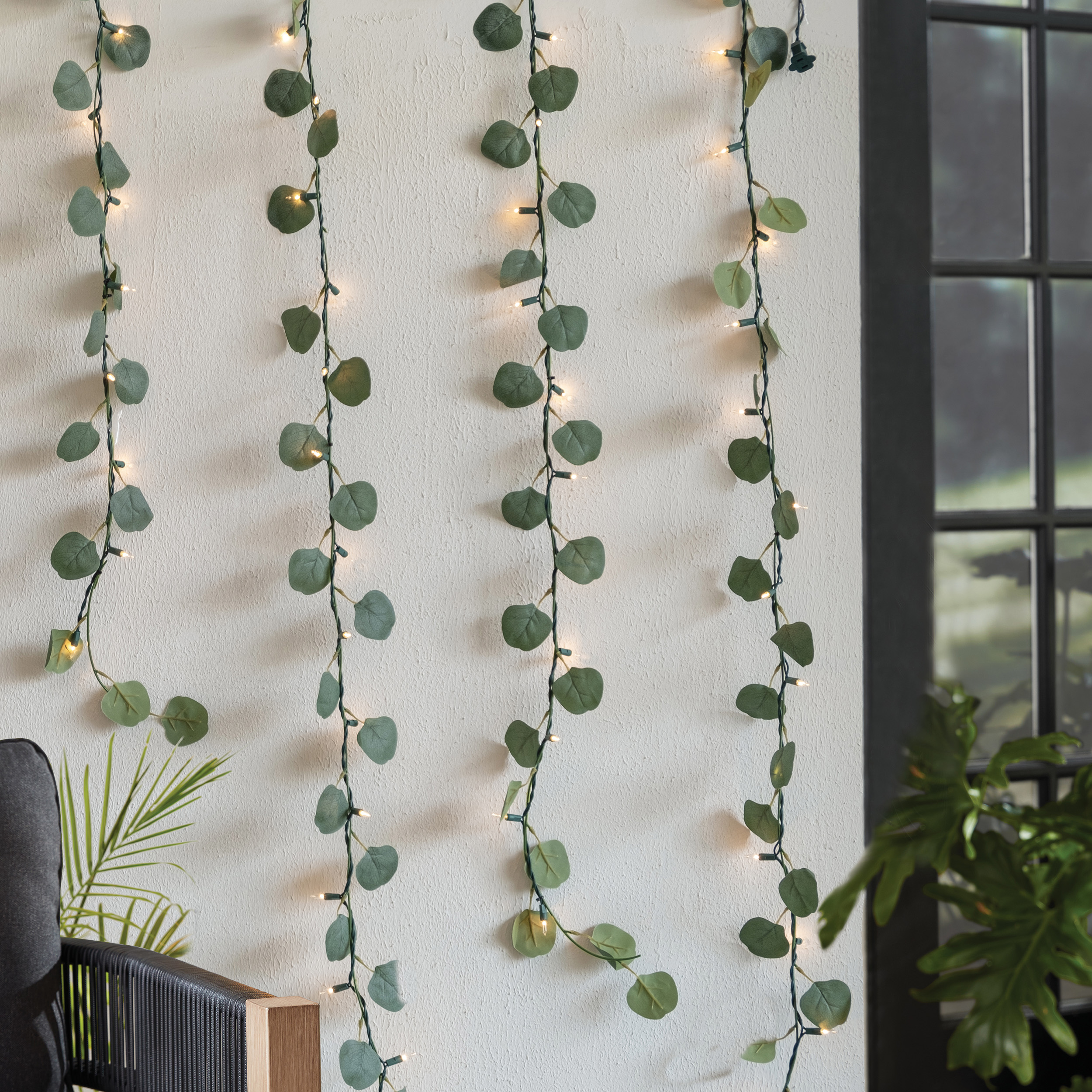 thumbnail video image 2 of Mainstays Eucalyptus Curtain String Lights - Holiday Curtain Lighting, 2 of 11