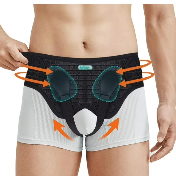 thumbnail video image 2 of Lefeke Hernia Belts for Men, Upgrade Adjustable Inguinal Hernia Support Belt for Men & Women with 4 Compression Pads，Hernia Support Truss for Single/Double Inguinal or Sports Hernia（Black-L）, 2 of 10