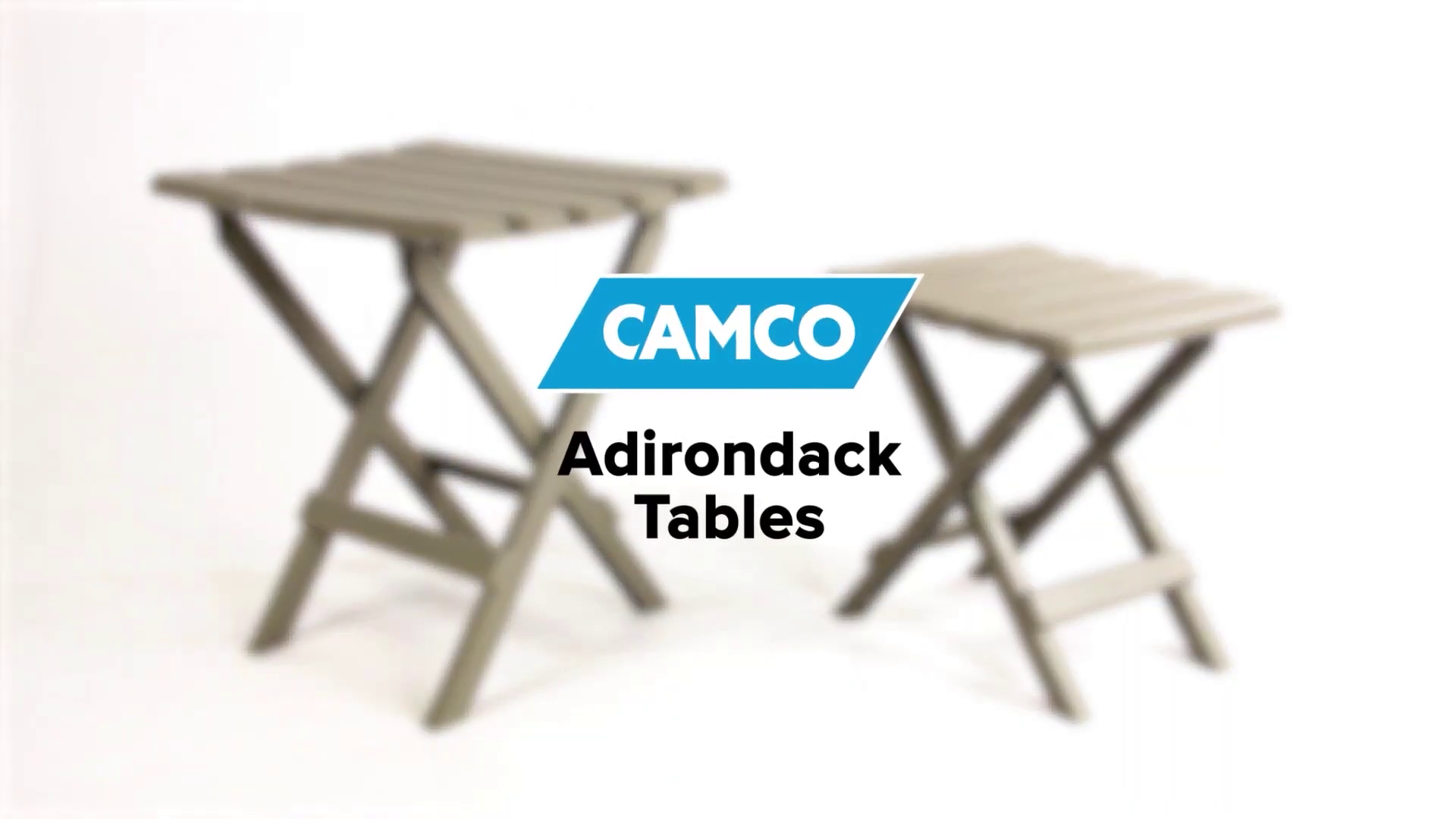 thumbnail video image 2 of Camco Adirondack Camping Small Plastic Folding Side Table, Sage (2 Pack), 2 of 12