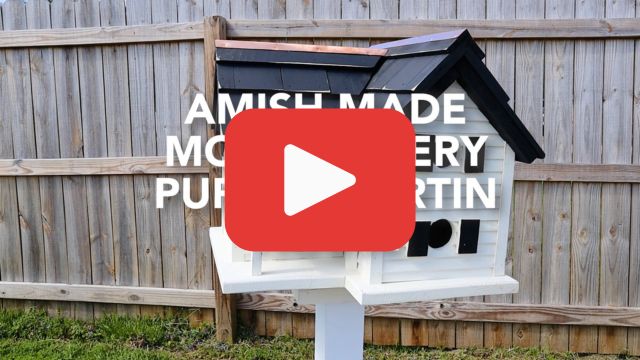 thumbnail video image 2 of Bird in Hand 6  Room Amish Made Montgomery Purple Martin House, 2 of 10