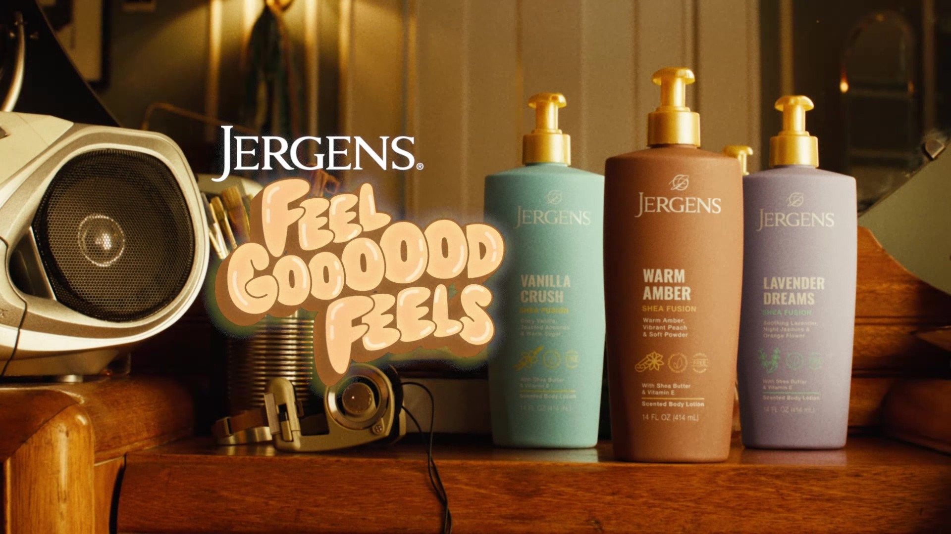 thumbnail video image 3 of Jergens Shea Fusion Warm Amber Scented Body Lotion, Moisturizer for Dry Skin, 14 fl oz, 3 of 10