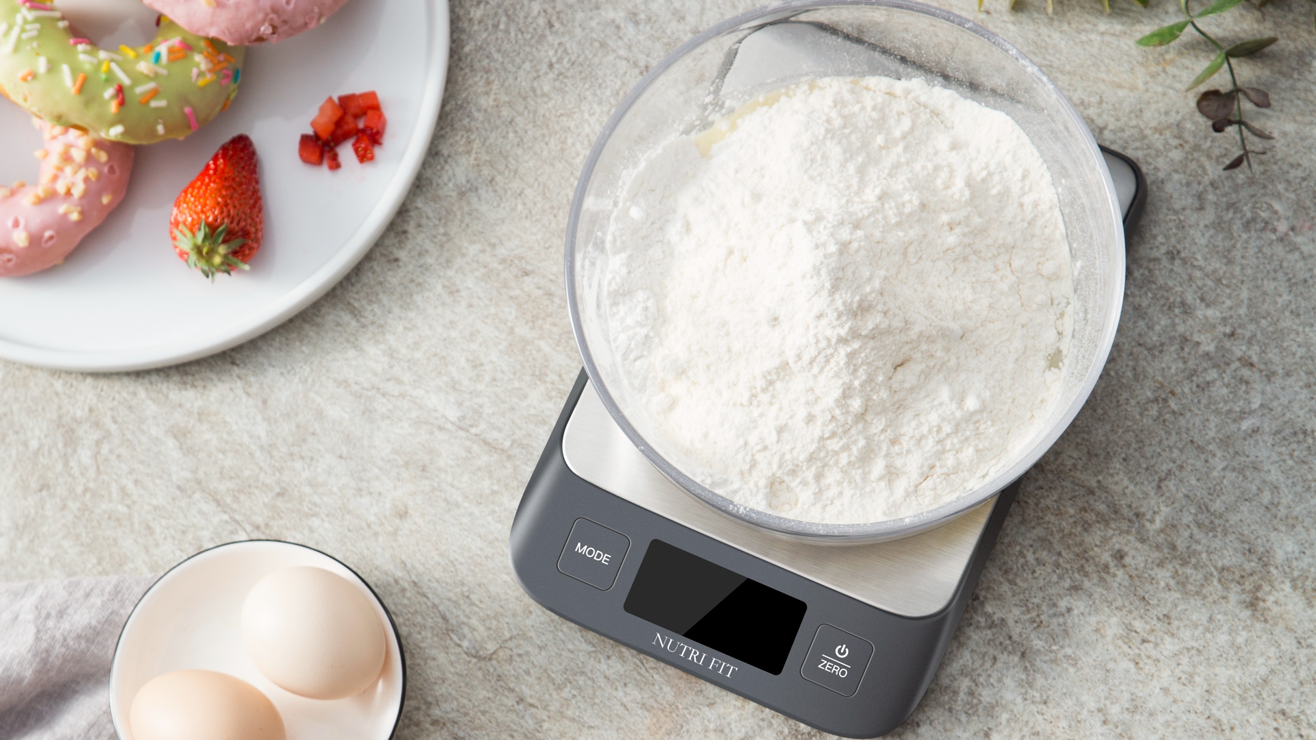 thumbnail video image 2 of NUTRI FIT Digital Food Kitchen Scale, Perfect for Cooking, Baking, Coffee Package Postage, Multifunction Scale Measures in Grams and Ounces, 2 of 10