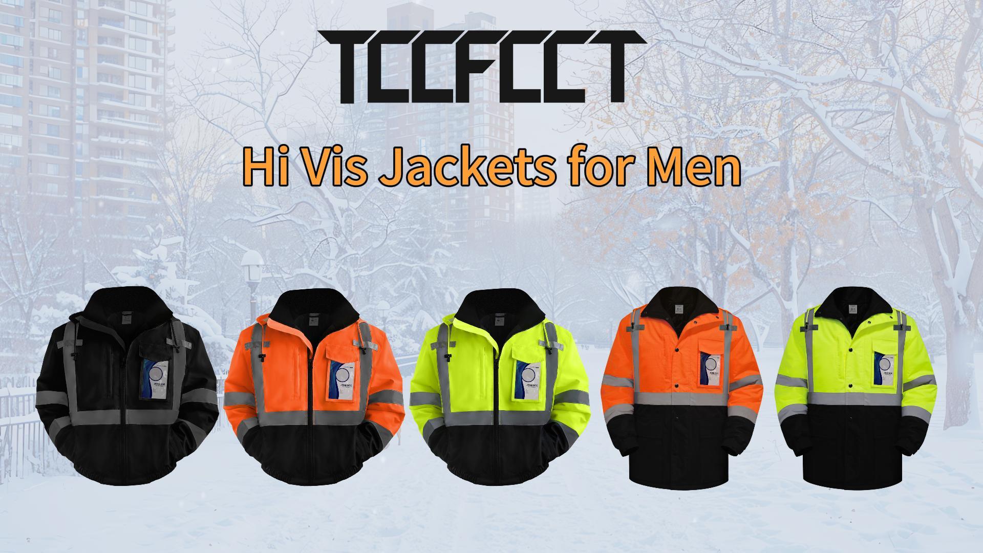 thumbnail video image 2 of TCCFCCT Hi Vis Hoodies for Men Women Class 3 Safety Jacket Reflective with Zipper, High Visibility Hoodie for Men Construction, Surveyors, Durable & Dirt-resistant Part, Black XL, 2 of 7