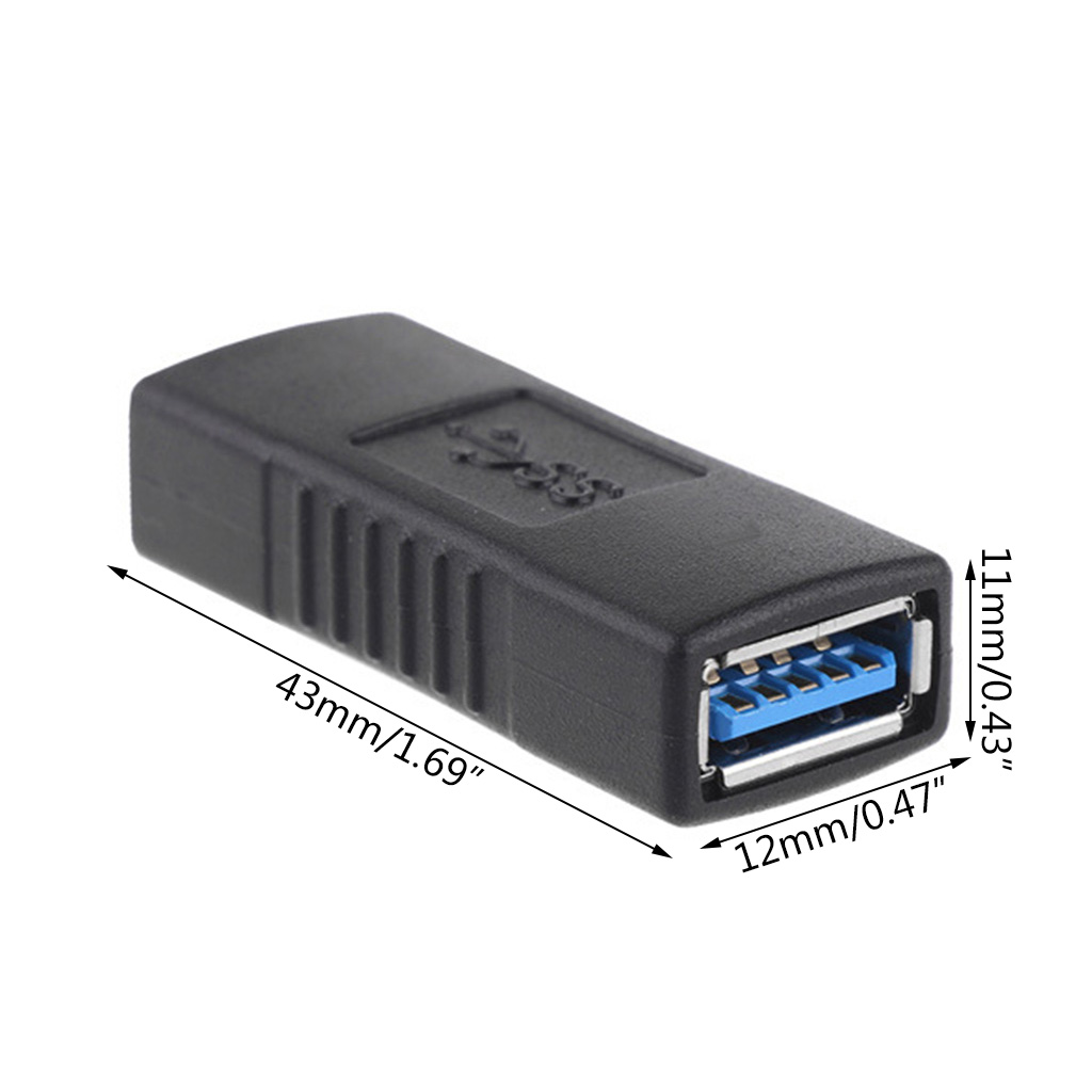 thumbnail video image 2 of USB 3.0 Coupler Female to Female Adapter Extender Connection Converter High Speed for PC Laptop Computer, 2 of 8