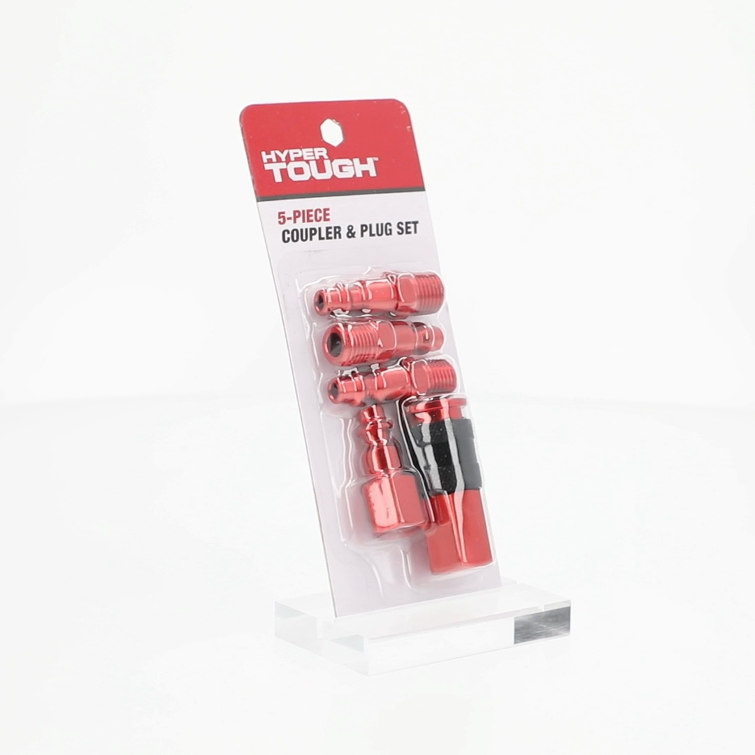 Hyper Tough Aluminum Air Coupler and Plug Set 5 Piece Universal 1