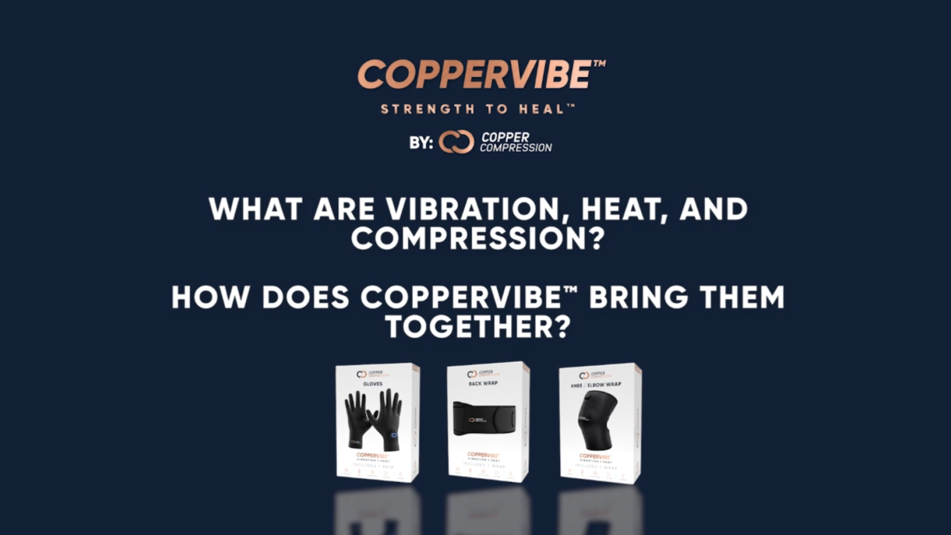 thumbnail video image 2 of Copper Compression CopperVibe Vibration & Heat Gloves - Heated Hand Massage, 2 of 10