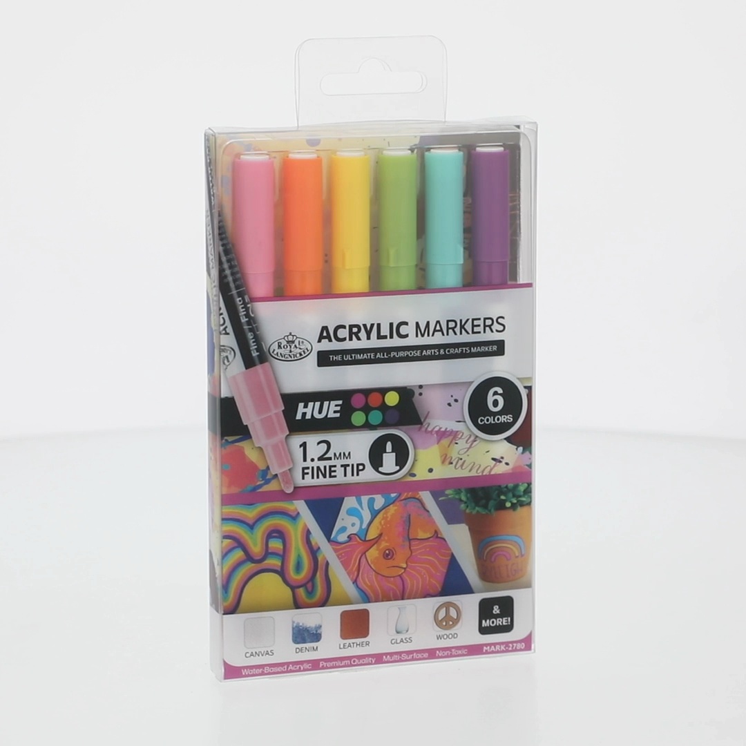 Royal & Langnickel 6 Piece Acrylic .2 mm Hue Markers - Walmart.com