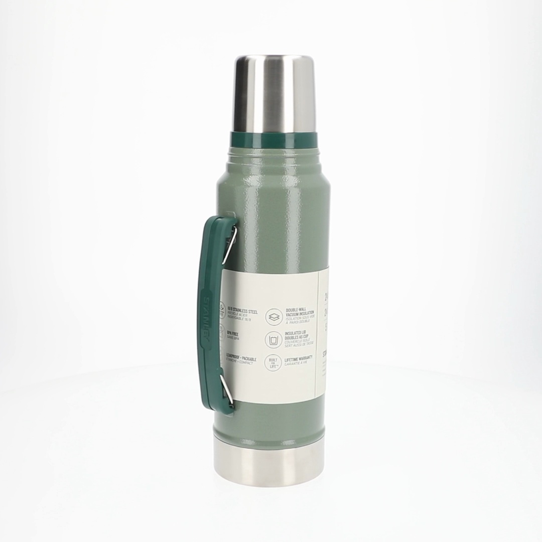 2 pack) STANLEY Classic Vacuum Bottle, Green/Silver - Walmart.com
