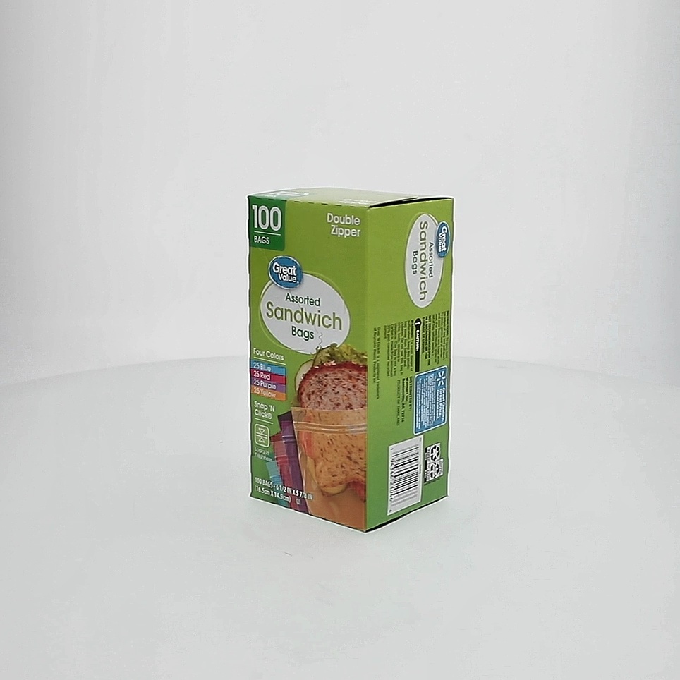 Great Value Double Zipper Sandwich Bags Assorted Colors 100 Count
