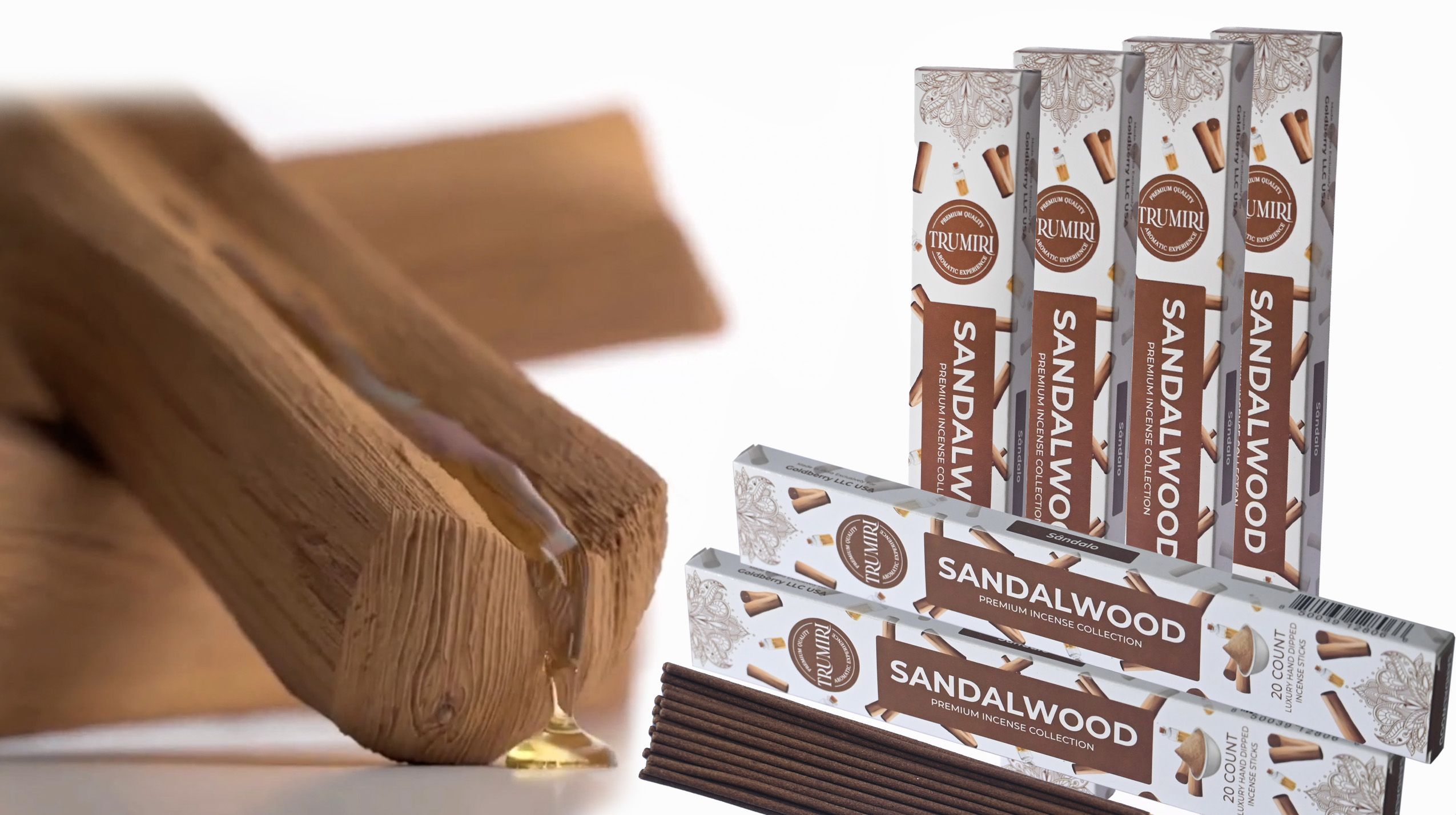 thumbnail video image 2 of Sandalwood Incense Sticks - Incienso de Sándalo - Total 120 Insence-Sticks - 6 Packs of 20 Insense - Inciensos - Inscents - Natural Non Toxic Ingredients - Incents - Incence - Inscense - Insents, 2 of 8